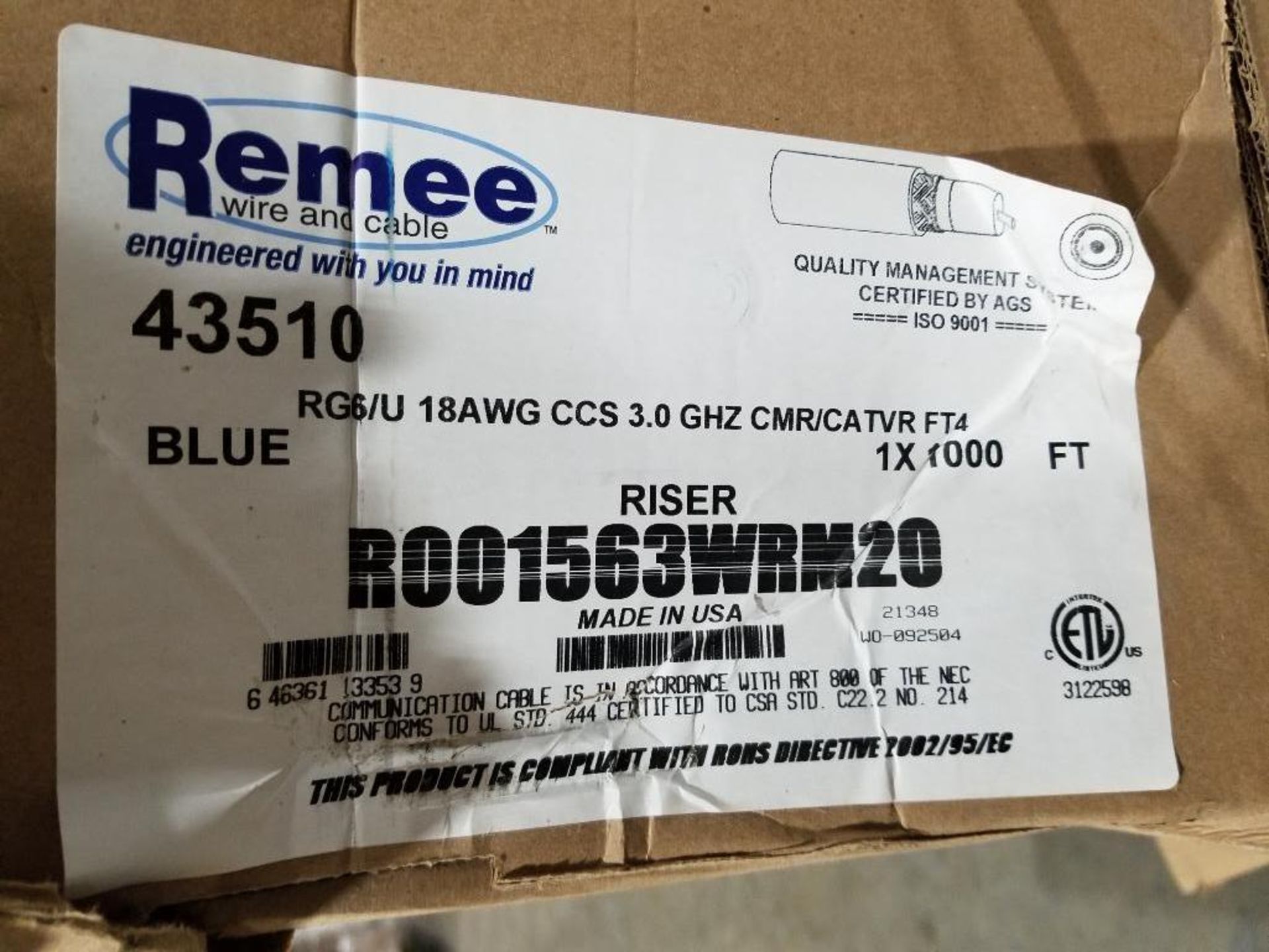 Qty 3 boxes - Remco RG6/U wire. - Image 3 of 4