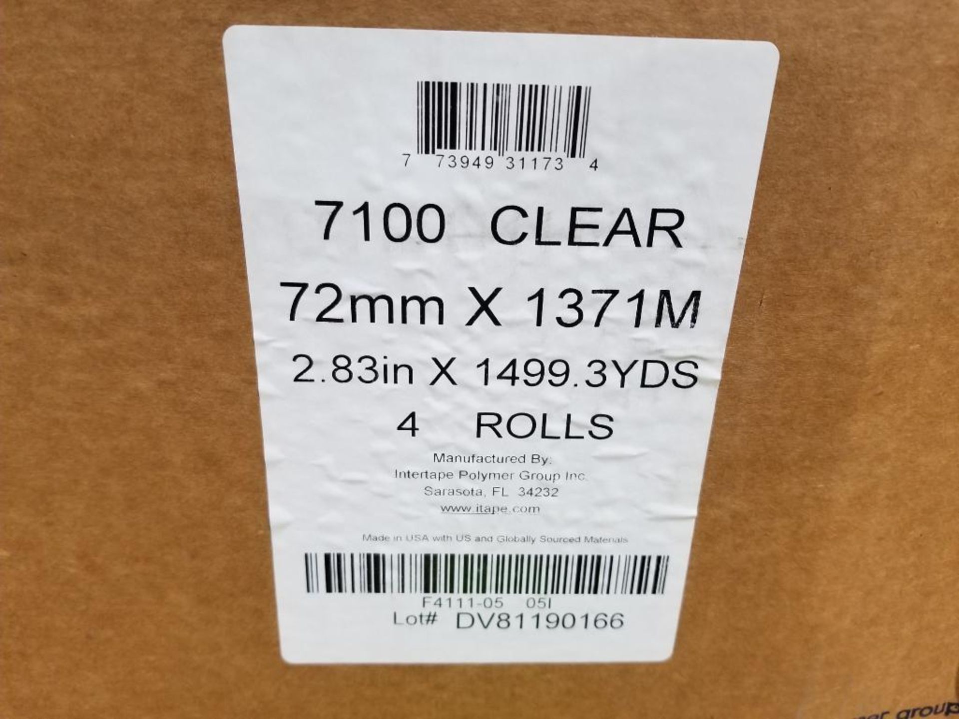 Qty 20 rolls - Intertape bulk packing tape for auto case sealers. Model 7100 clear. (5 boxes of 4) - Image 2 of 3