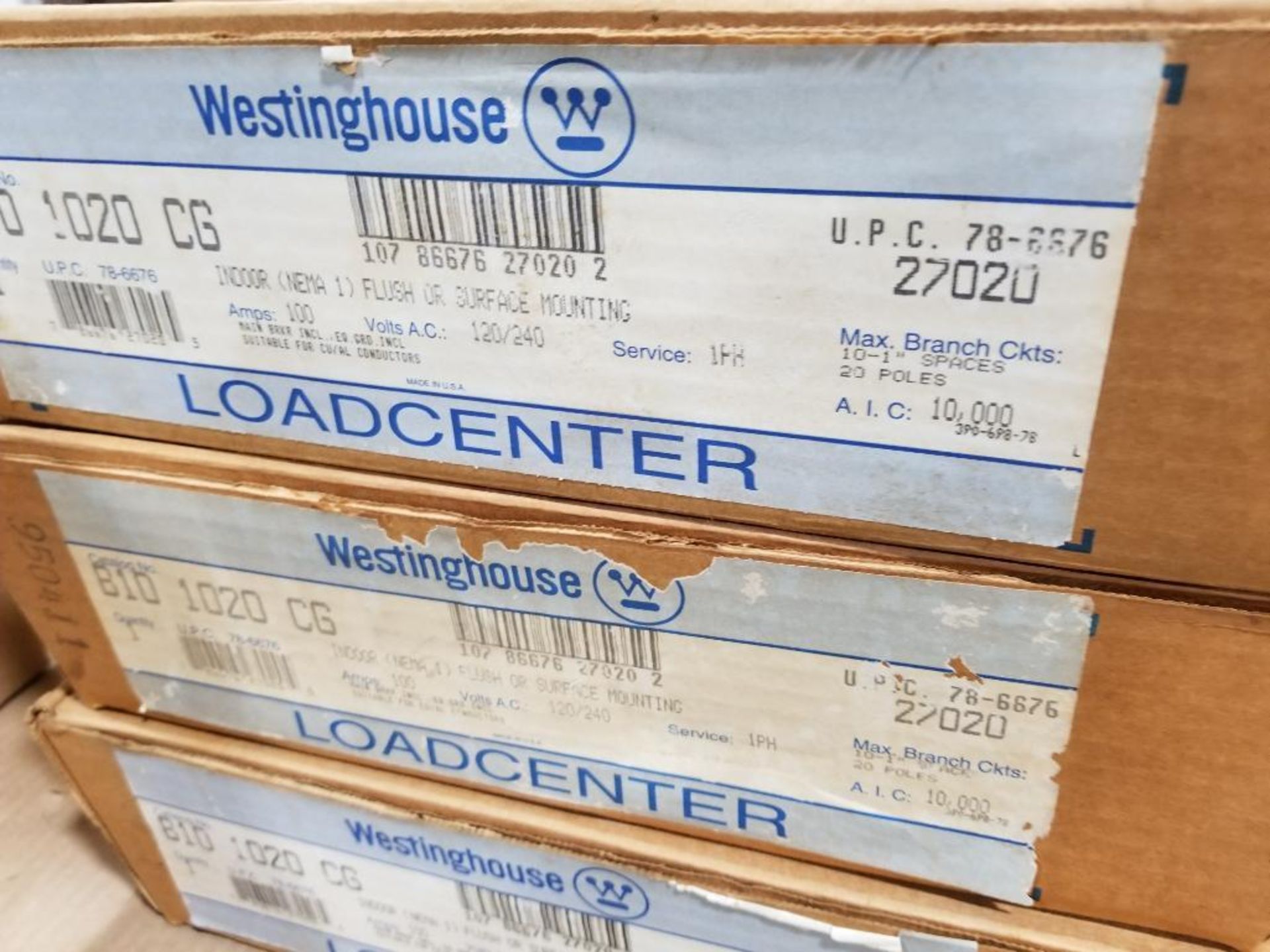 Qty 3 - 100amp Westinghouse load center. Catalog B10-1020-CG. - Image 3 of 4