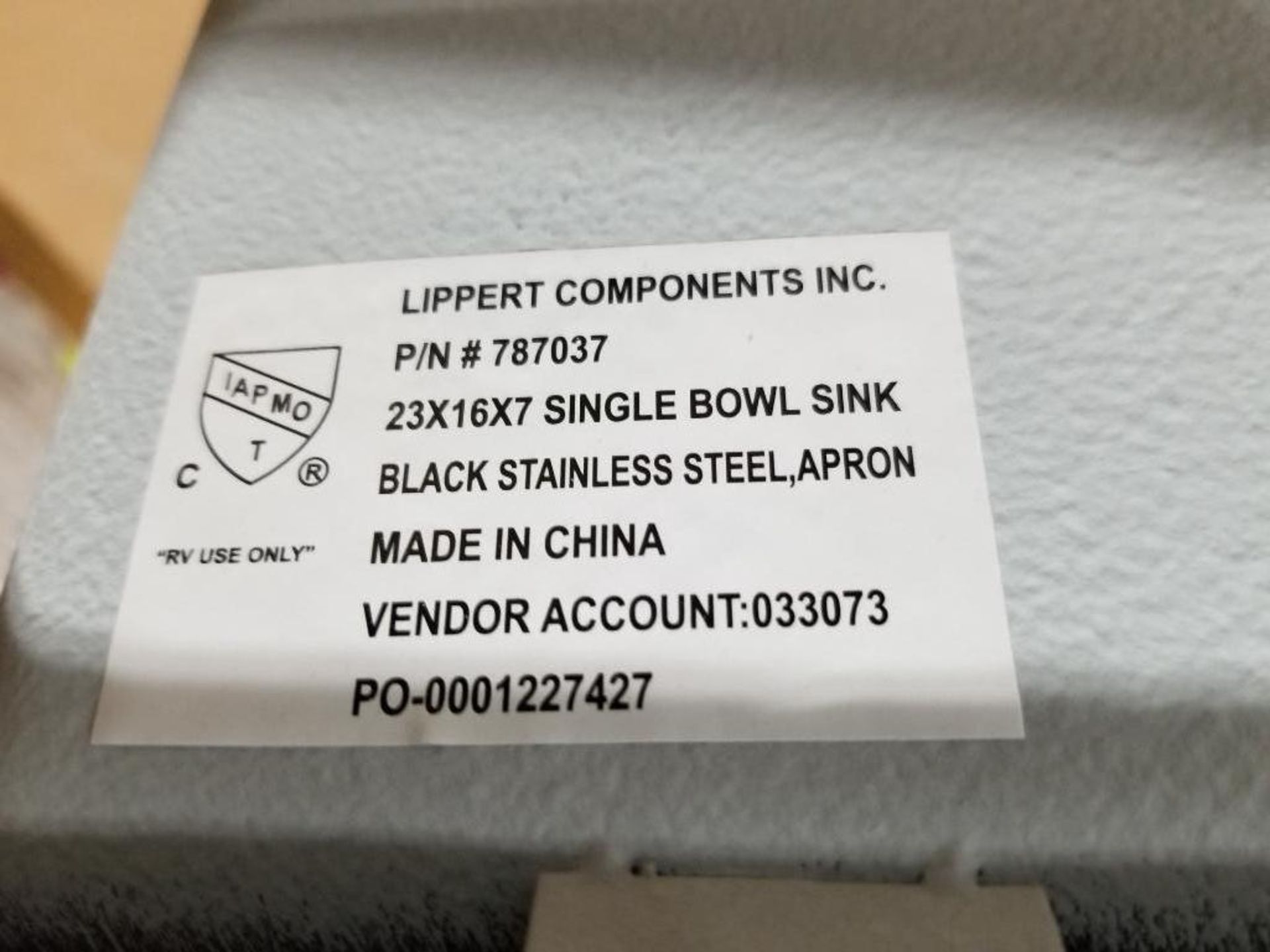Qty 4 - Lippert black stainless steel apron style sink. 23in x 16in x 7in.  For a $20 fee this lot c - Image 4 of 4