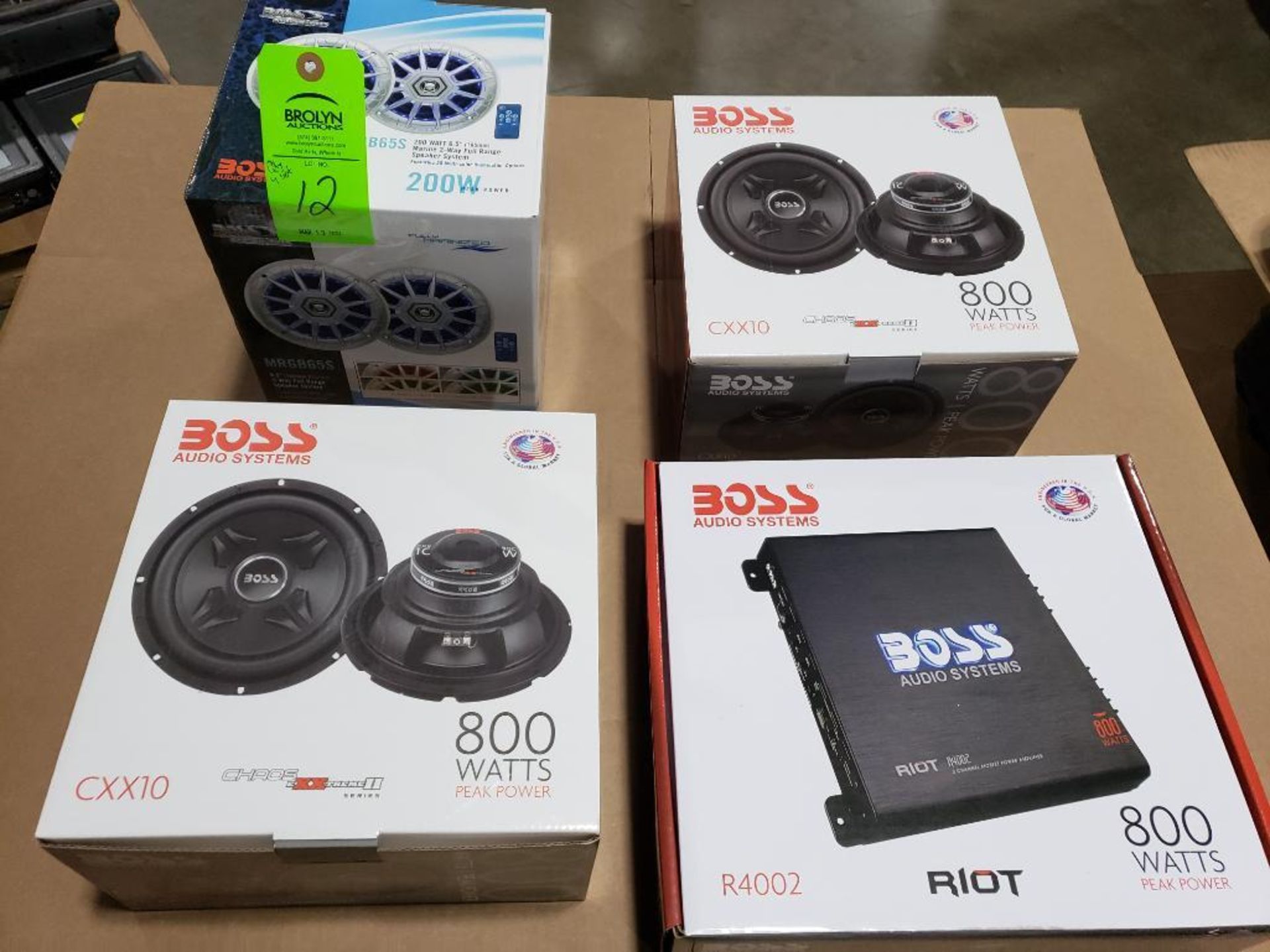 Qty 4 - 3 pairs of assorted Boss speakers and one Boss amp. - Image 11 of 11