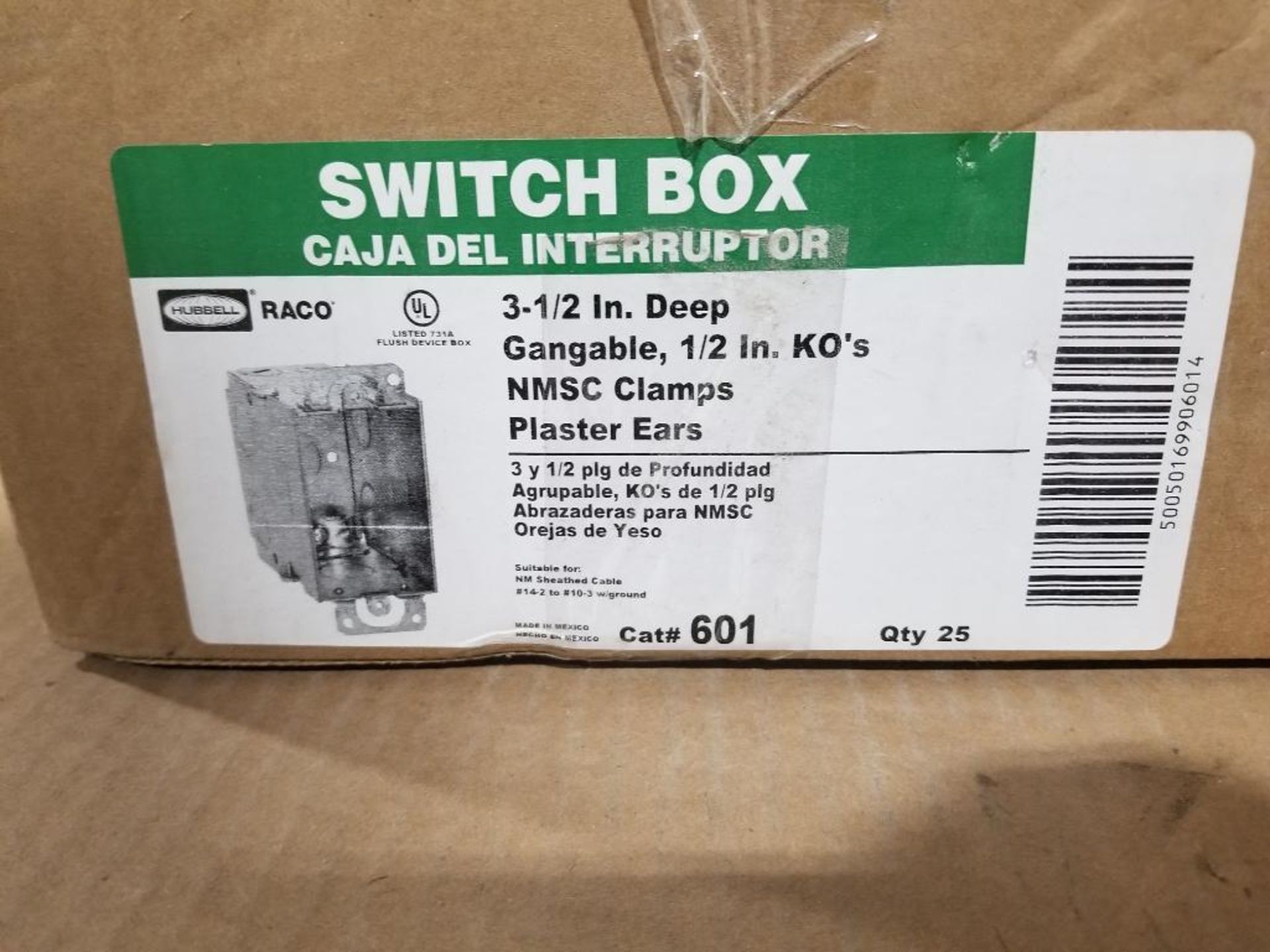 Qty 200 - Hubbell Switch Box. Catalog 601. - Image 2 of 2