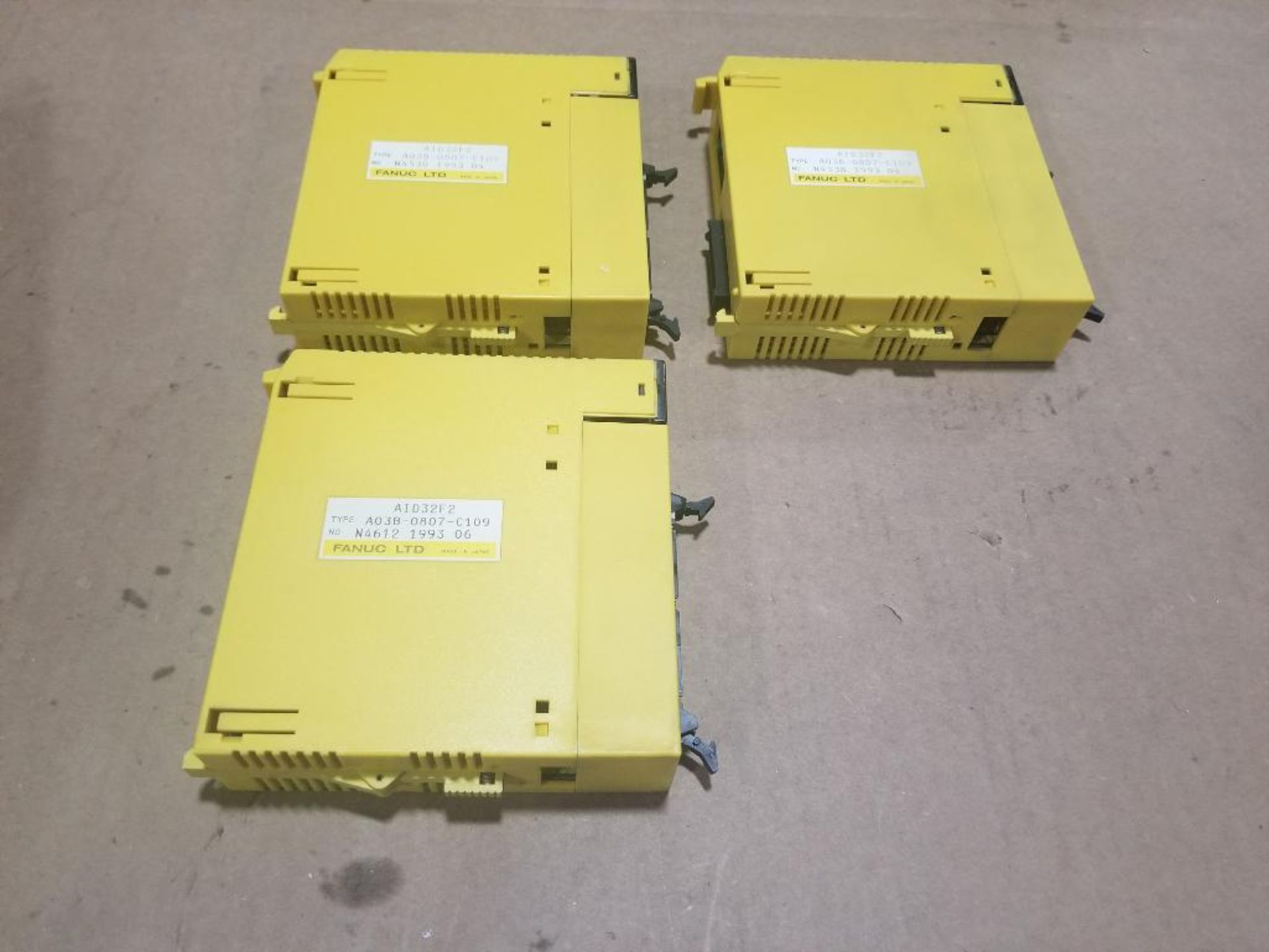 Qty 3 - Fanuc PLC cards. Part number A03B-0807-C109.