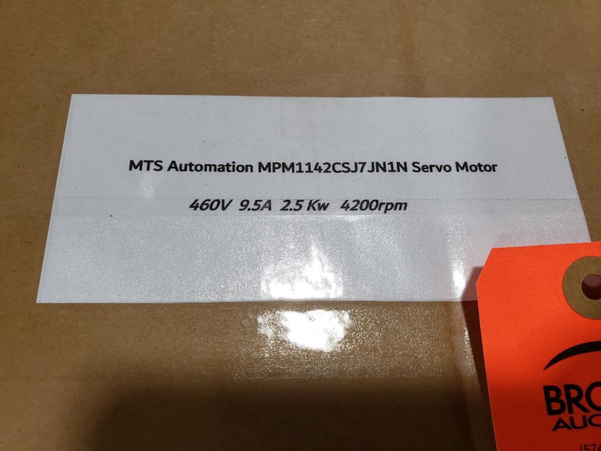 MTS Automation servo motor. Part number MPM1142CSJ7. - Image 3 of 5
