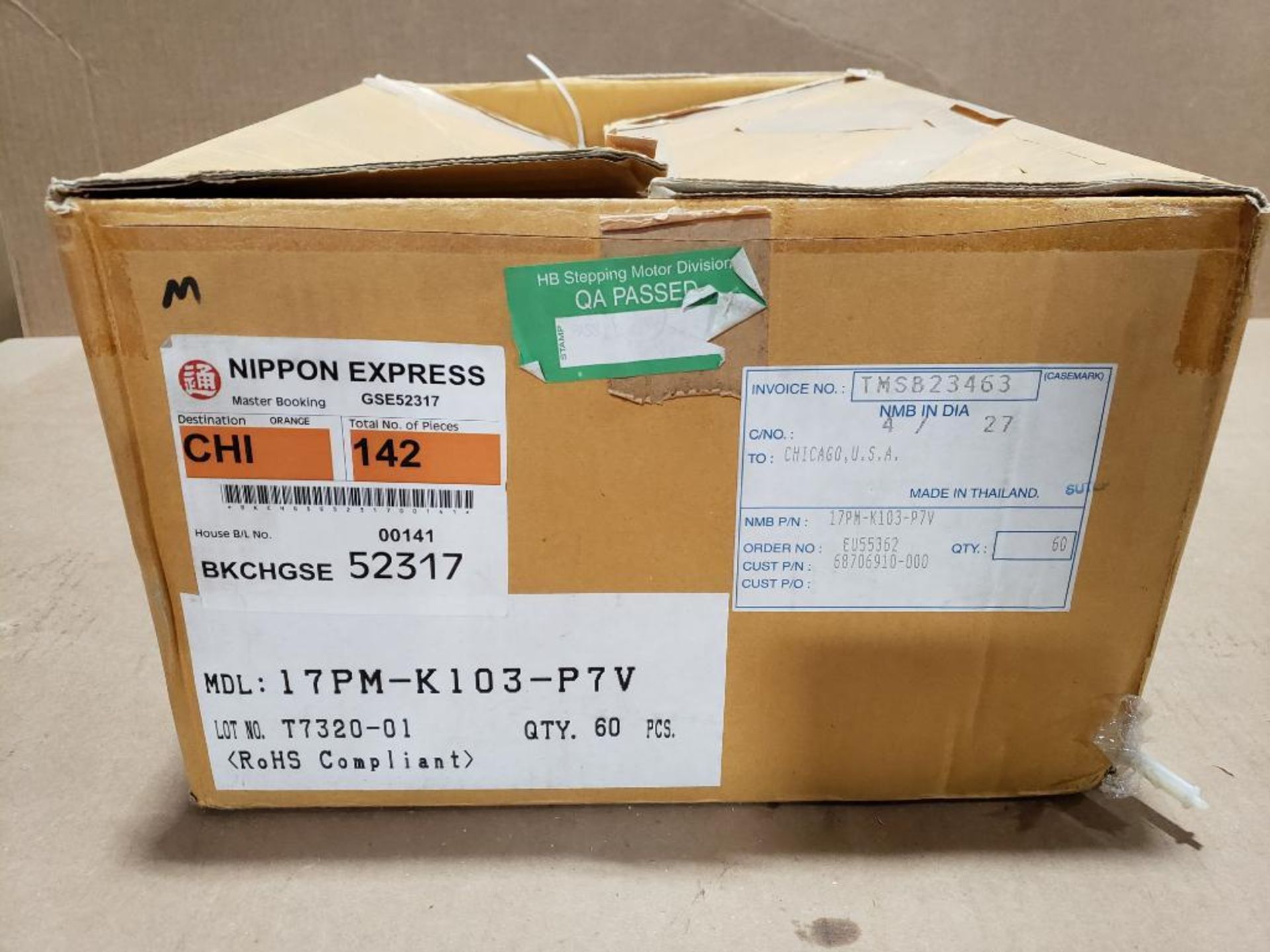 Qty 60 - Nippon Express motors. Part number 68706910-000.