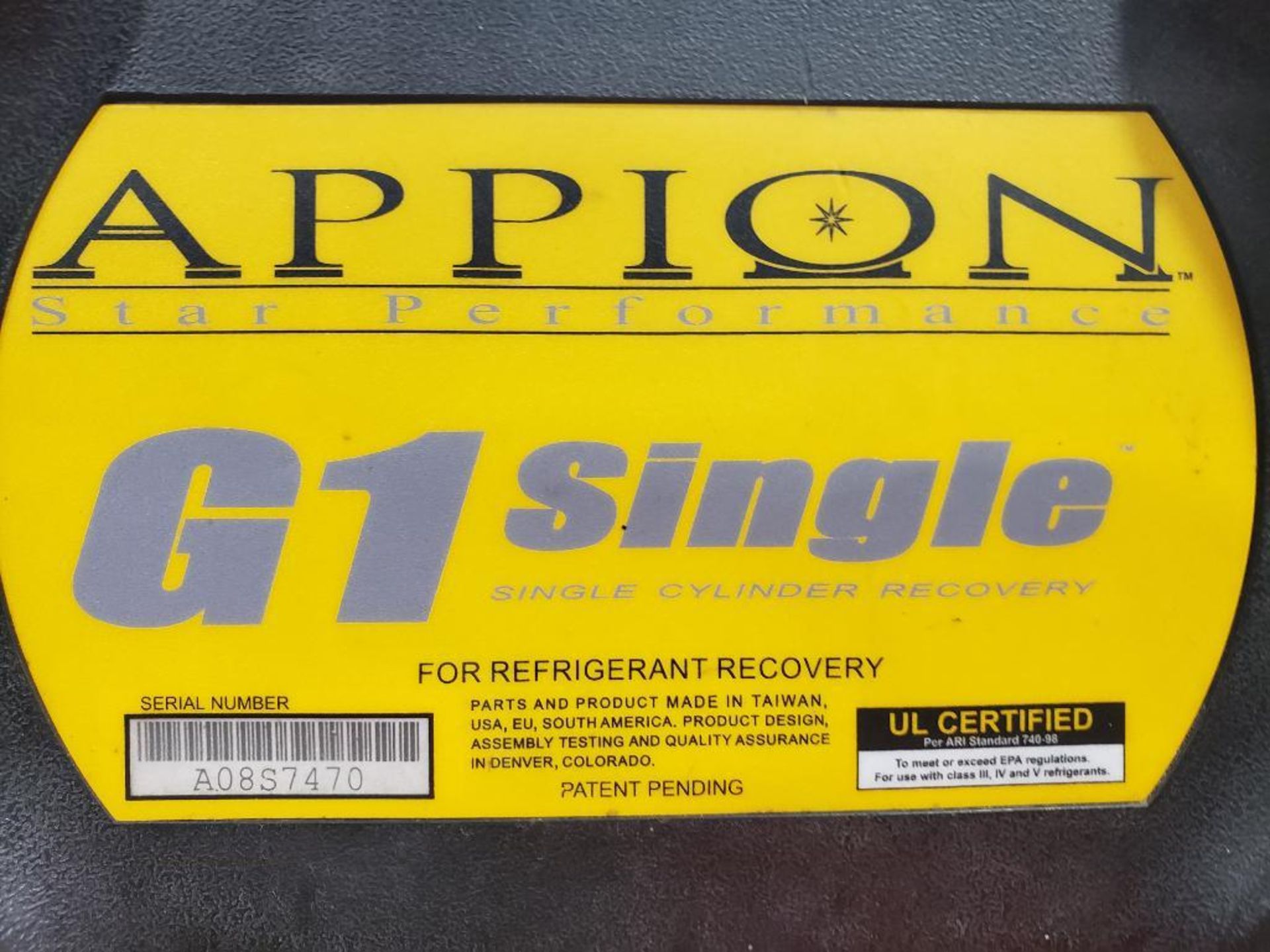 ** Cord cut. Parts repairable** Appion G1 Single refrigerator recovery machine. . - Image 4 of 8