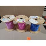 Qty 3 - 18 awg assorted copper wire. 27lbs total gross combined weight for all rolls.