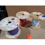 Qty 3 - Assorted awg assorted copper wire. 36lbs total gross combined weight for all rolls.