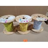 Qty 3 - Assorted awg assorted copper wire. 28lbs total gross combined weight for all rolls.