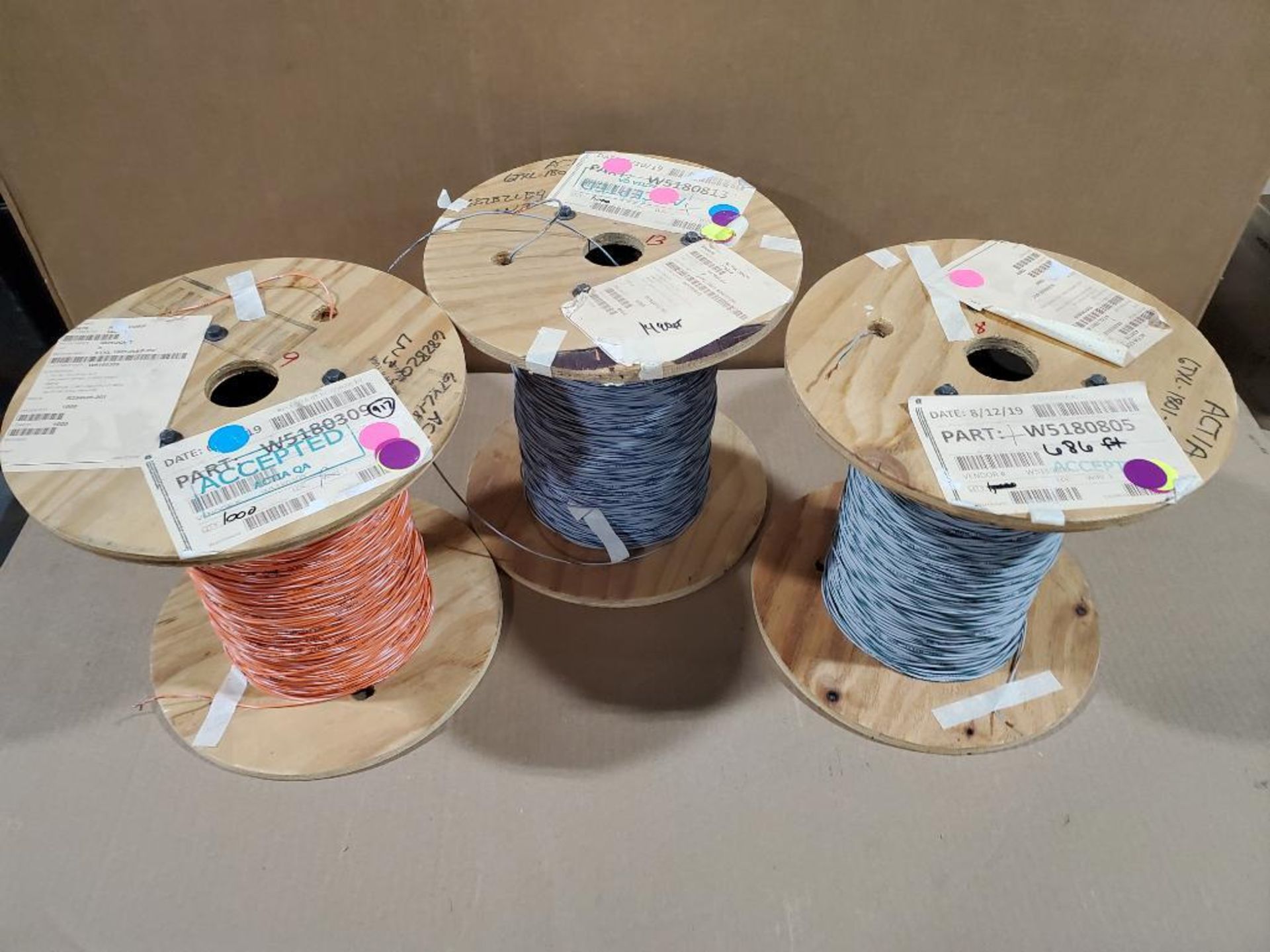 Qty 3 - 18 awg assorted copper wire. 30lbs total gross combined weight for all rolls. - Image 8 of 8