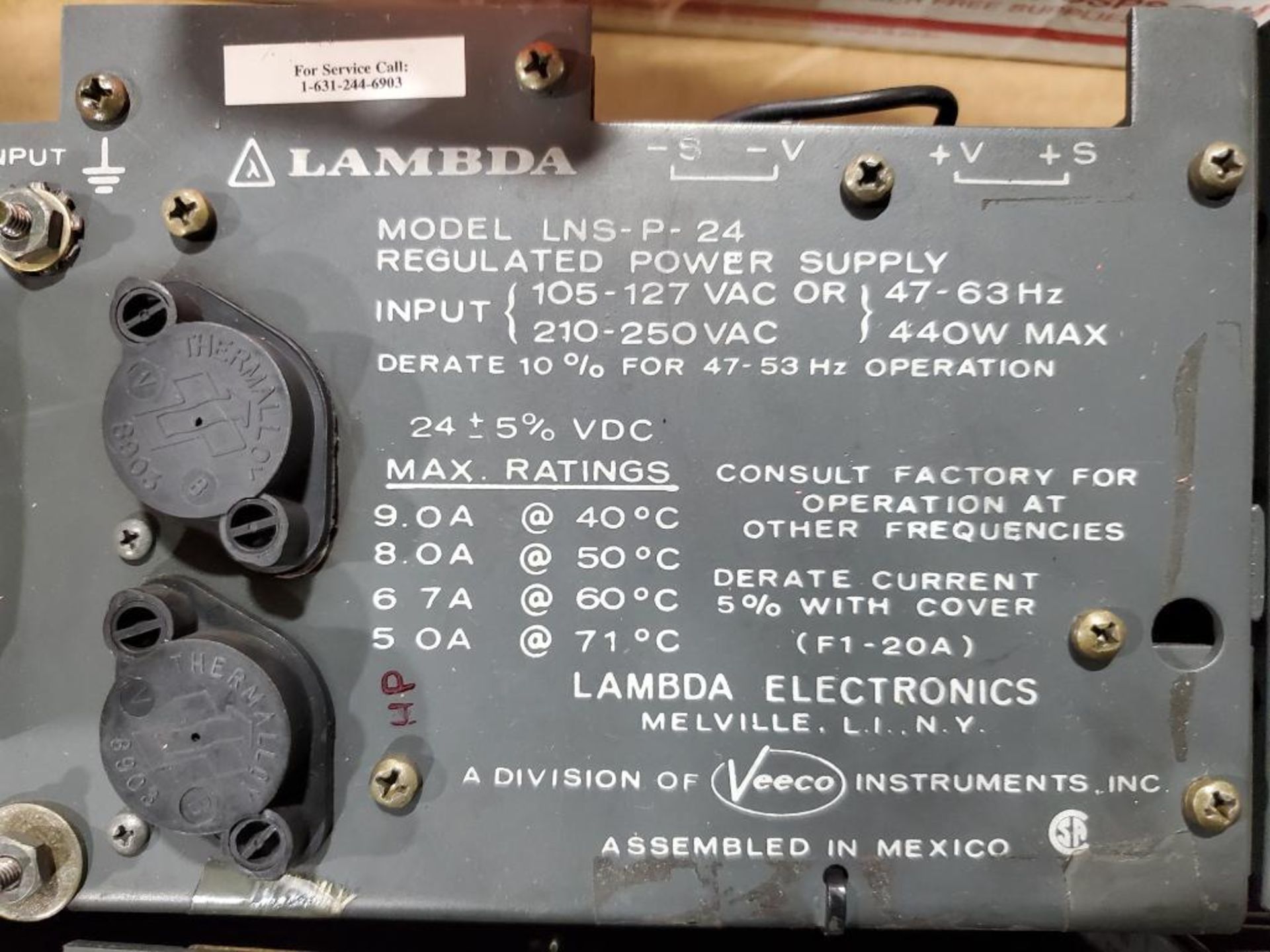 Qty 2 - Lamda power supply. Model LNS-P-24. - Image 2 of 5