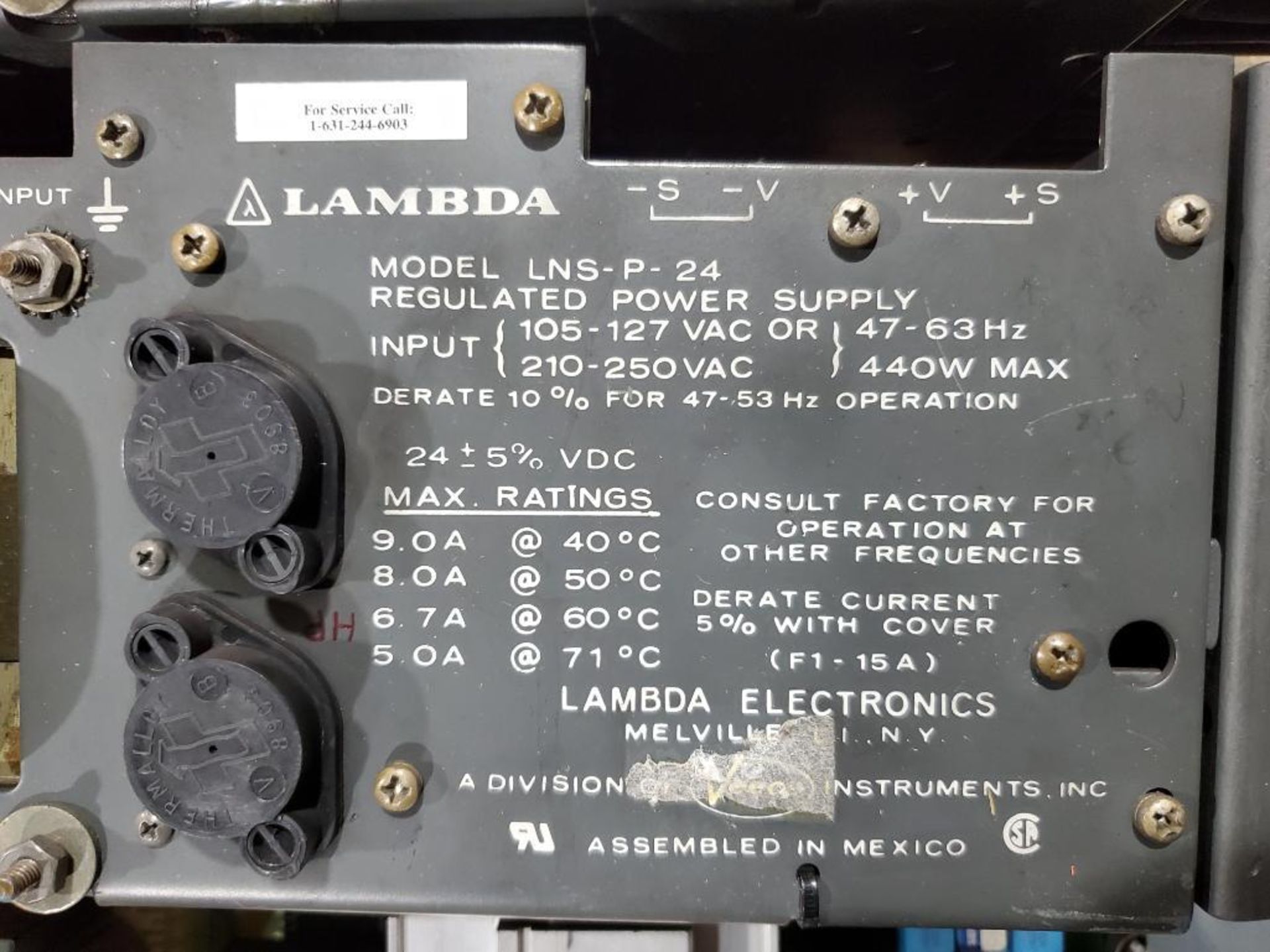 Qty 2 - Lamda power supply. Model LNS-P-24. - Image 3 of 5