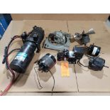 Assorted motors and parts.