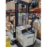 3500lb Crown walk behind forklift. 24v electric. 130in lift. Model E-4500. Serial