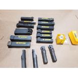 Qty 17 - Assorted indexable tool holders, boring bars, etc. Mostly Kennametal.
