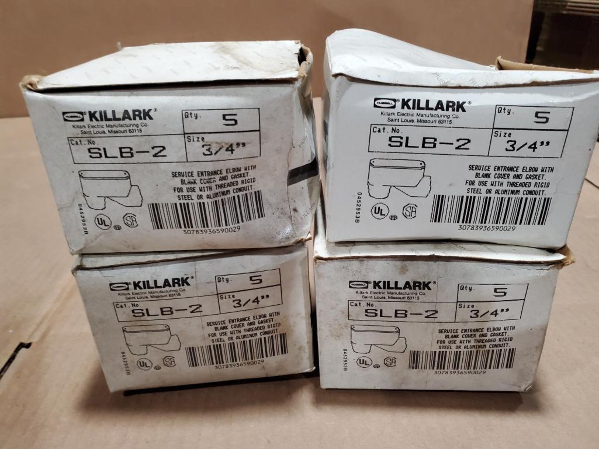 Qty 20 - Killark service entrance elbow. Catalog SLB-2. (4 boxes of 5)