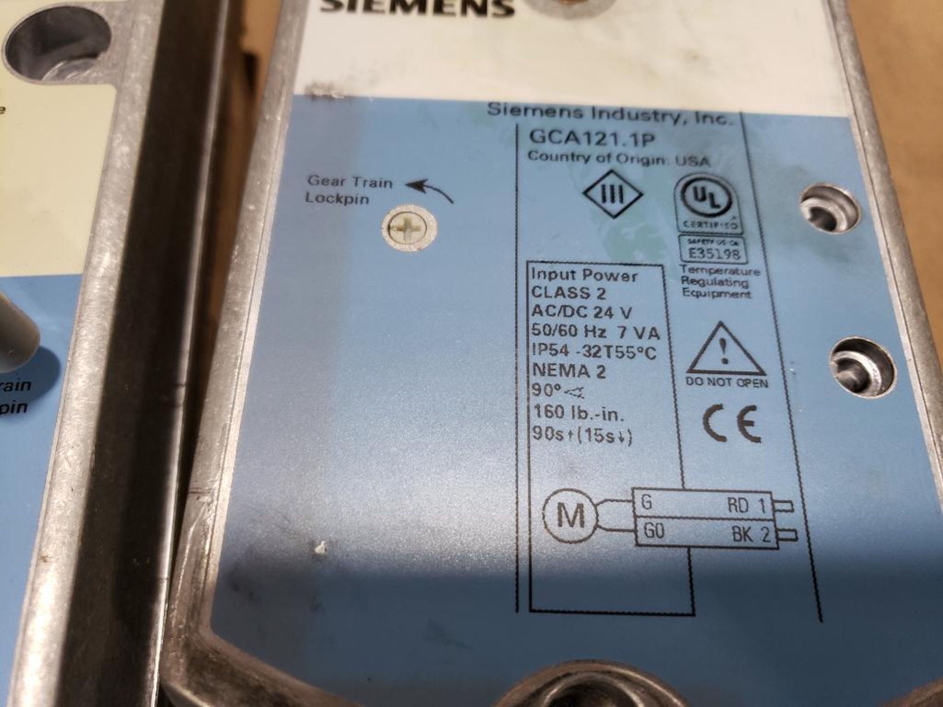 Qty 2 - Siemens actuator. Part number GCA121-1P. - Image 3 of 5