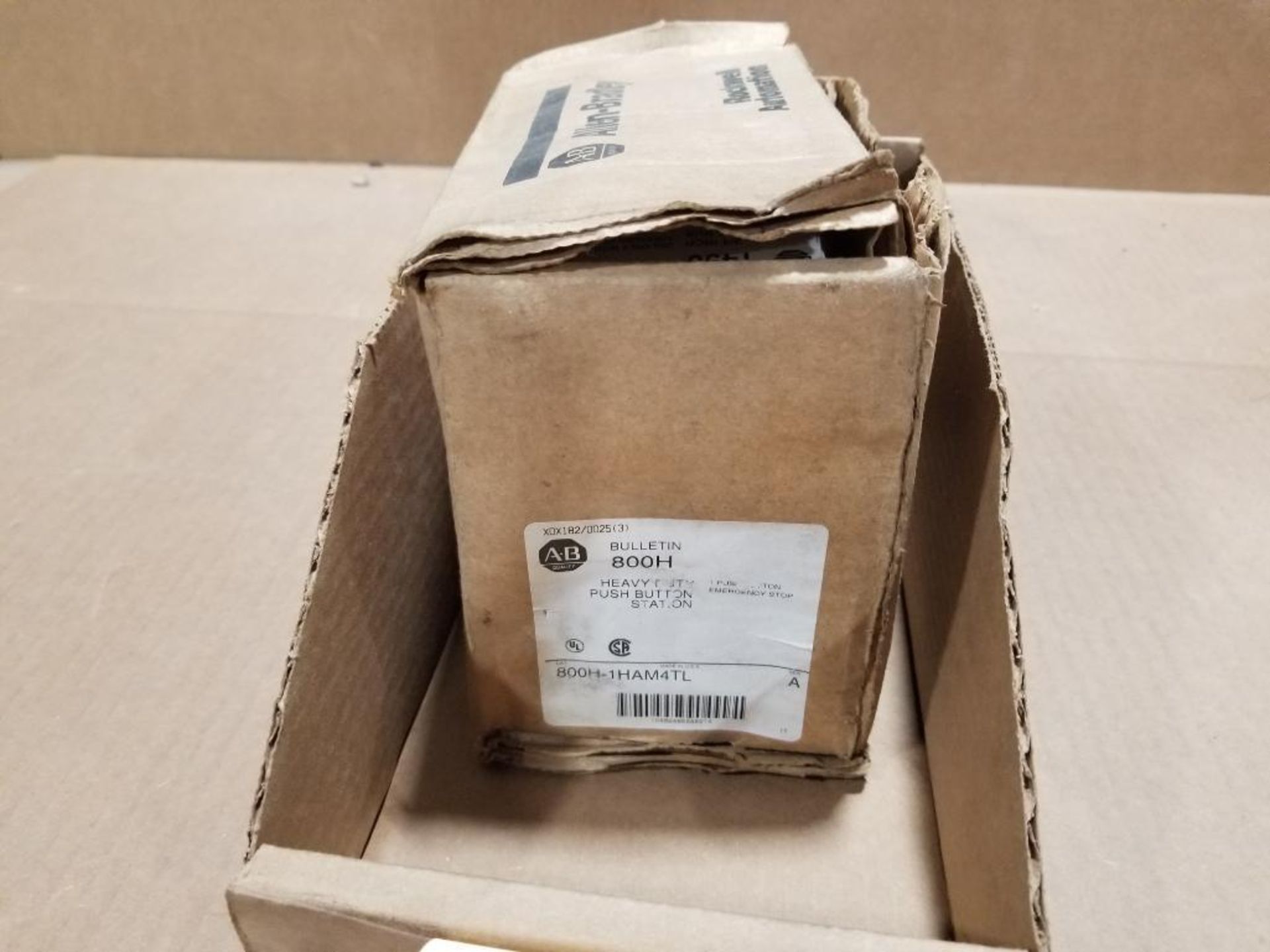 Allen Bradley push button station. Catalog number 800H-1HAM4TL.