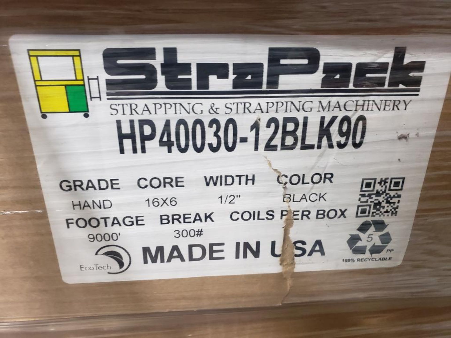 Qty 3 - Boxes Strapack packaging strapping. 9000ft/box. 1/2in wide. - Image 3 of 3