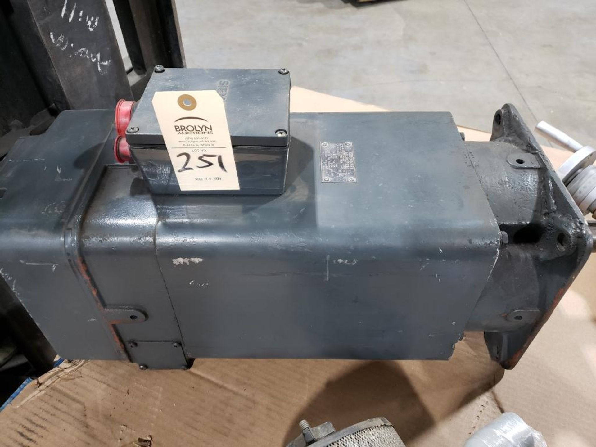 40.2hp Cincinnati Milacron motor. Model F994.9169.01008.