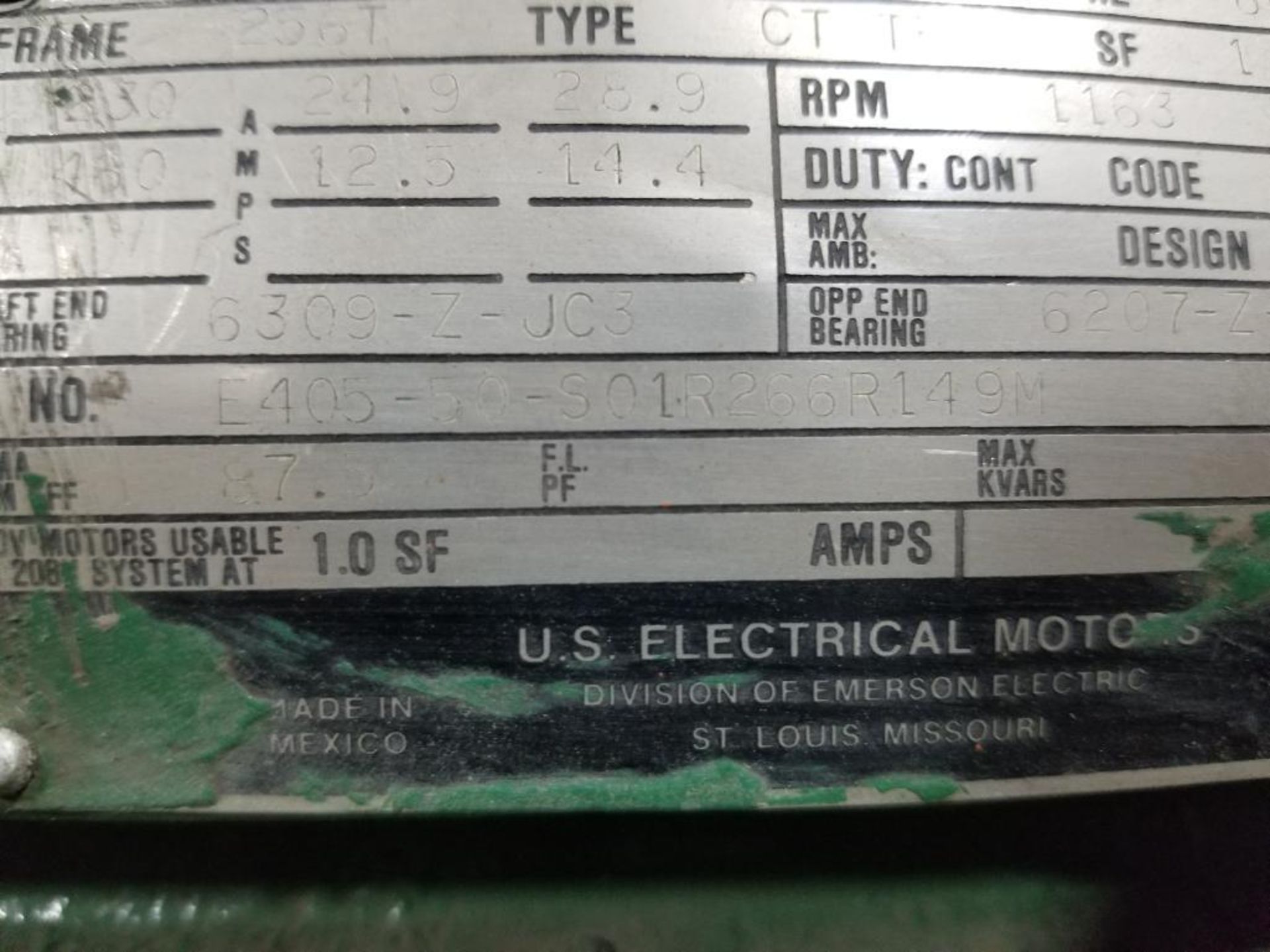 10HP US Electrical Motors 3PH motor. 230/460V, 1163RPM, 256T-Frame. - Bild 4 aus 8