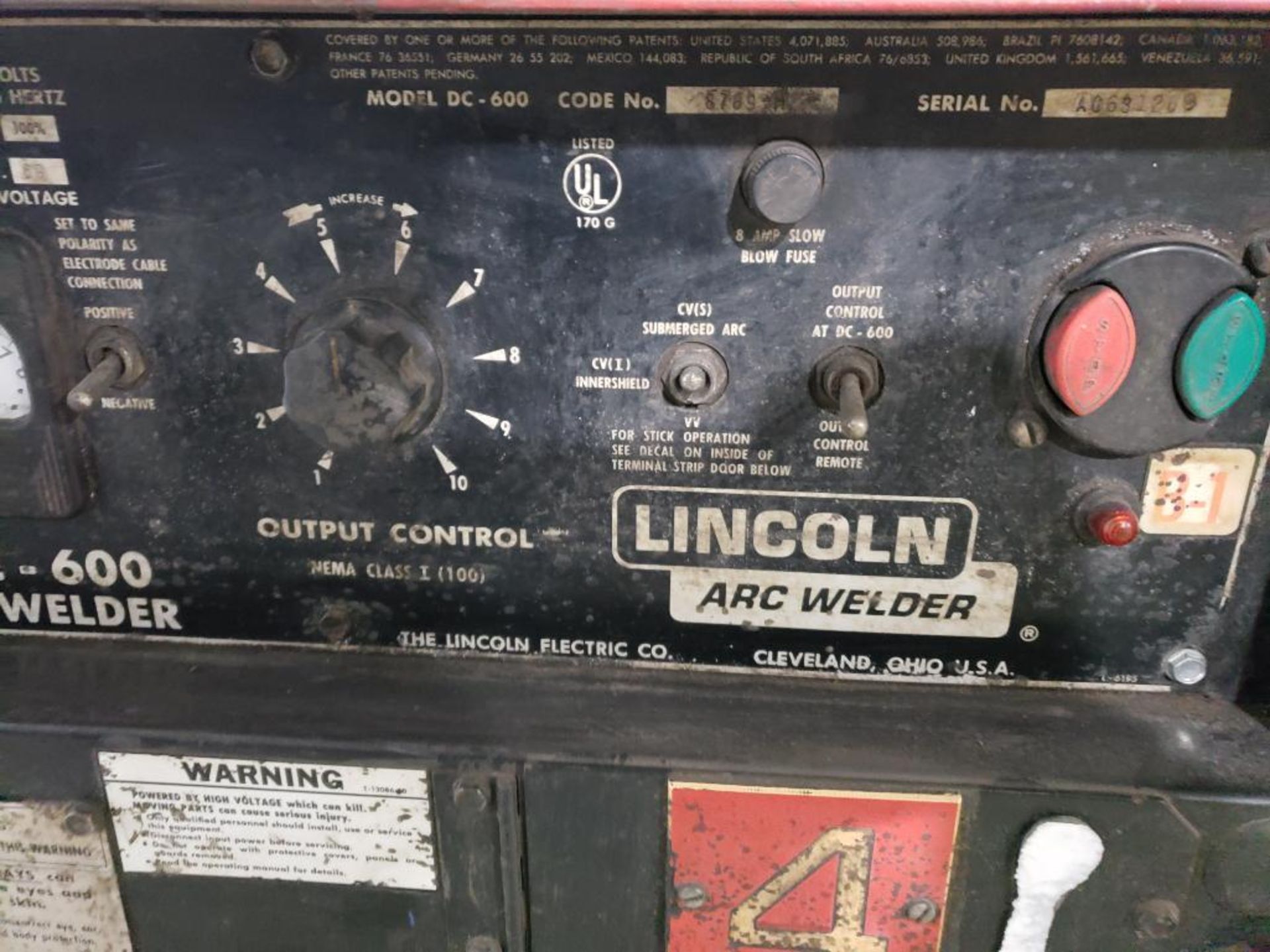 Lincoln Idealarc DC Arc Welder. Model DC-600. 220-230/440-460v 3 phase. - Image 4 of 7