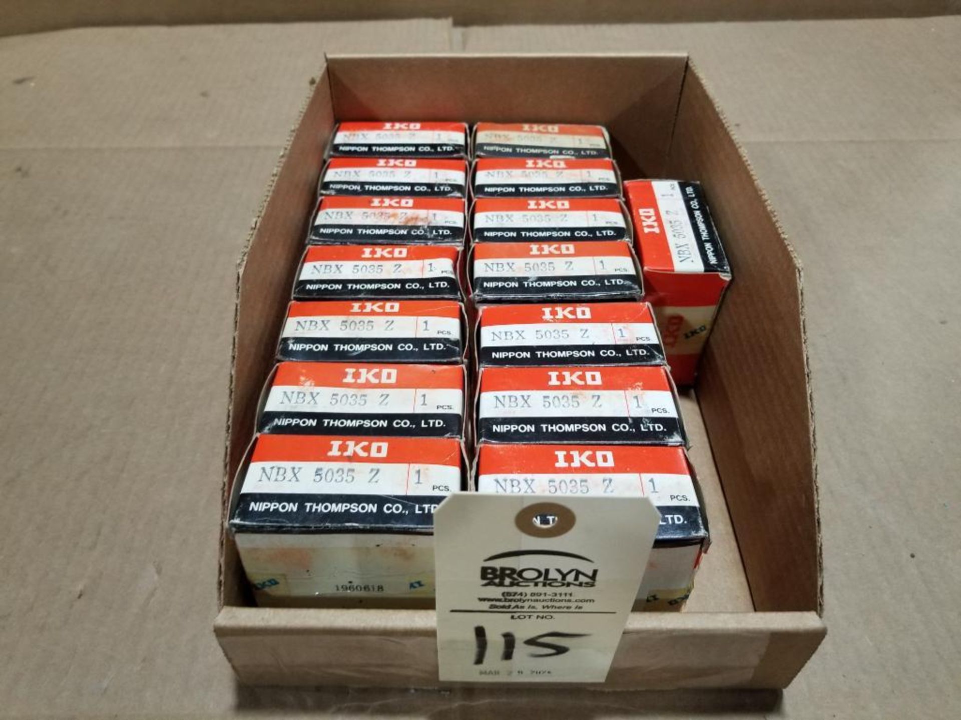 Qty 15 - IKO NIppon Thompson bearings. Part number NBX-5035-Z.