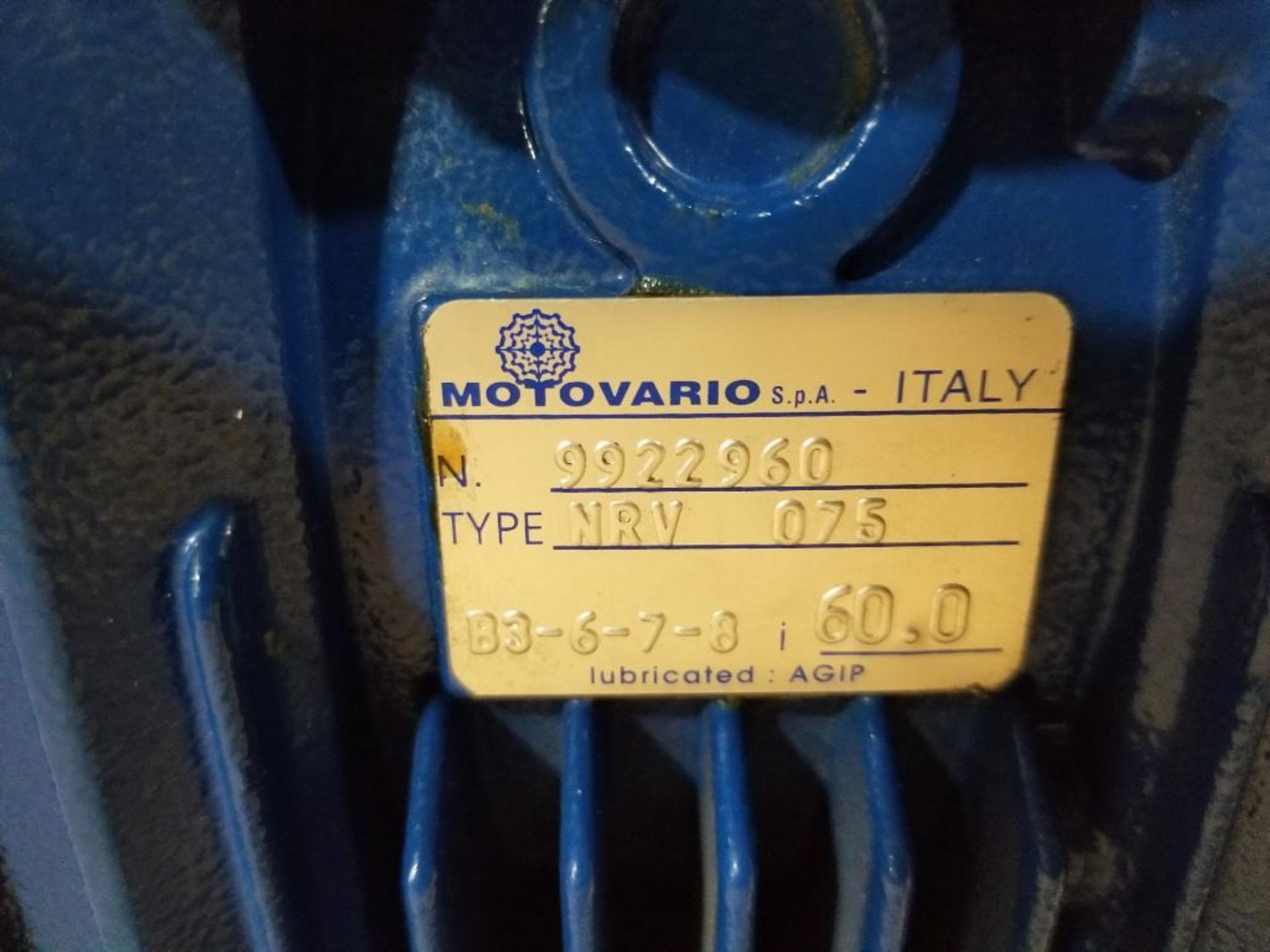 Motovario gearbox. Model NRV-075. 60:1 ratio. - Image 2 of 3
