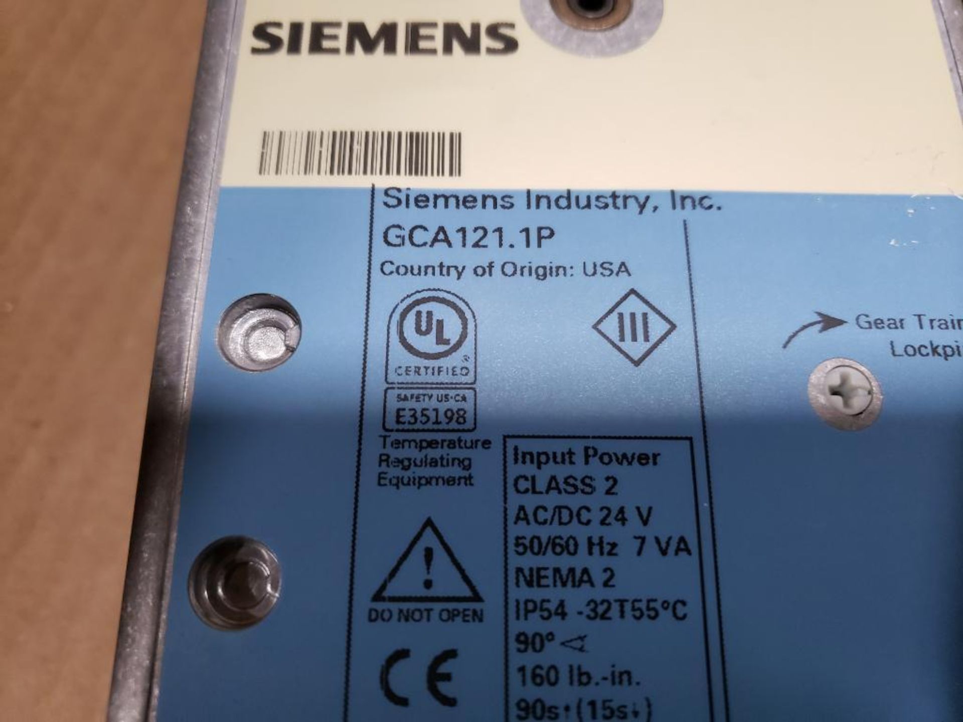 Qty 2 - Siemens actuator. Part number GCA121-1P. - Image 2 of 5