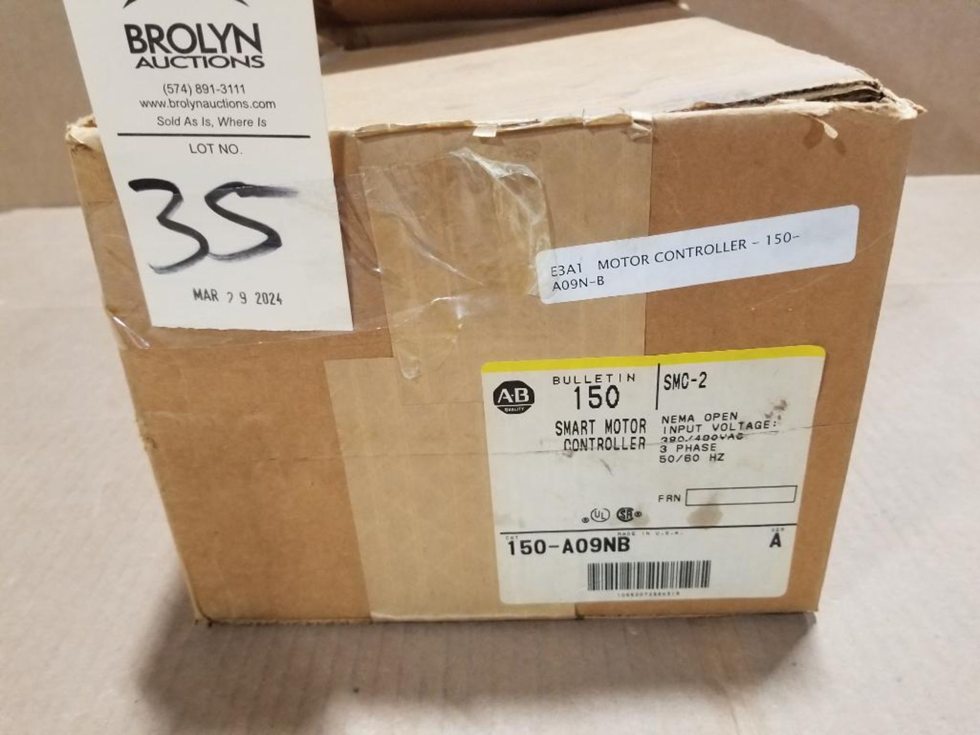 Allen Bradley small motor controller. Catalog 150-A09NB.