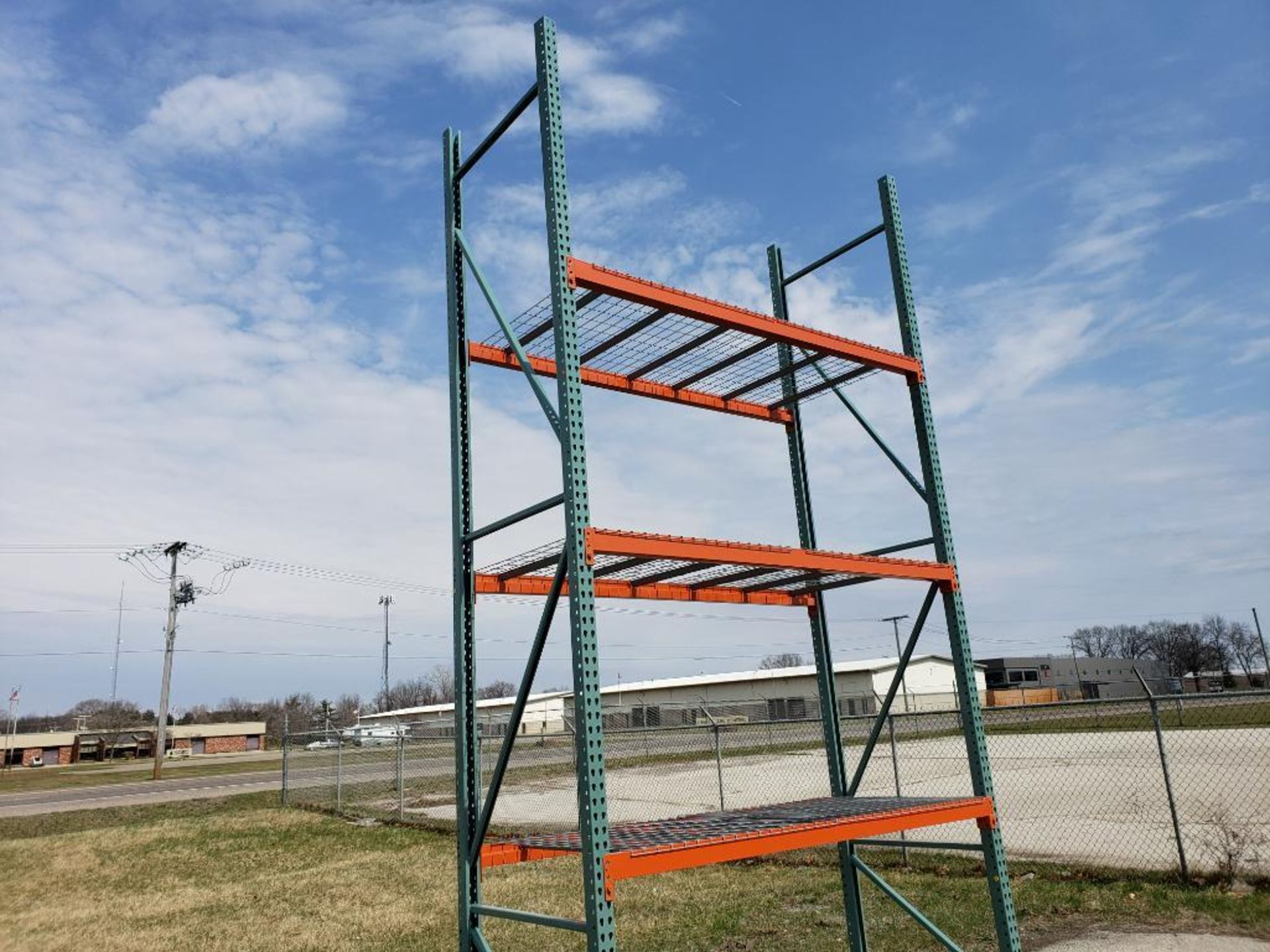Qty 5 - NEW 16ft x 42in Teardrop Pallet Rack Upright, 3" x 3" Column, Green, 23,900# Capacity at 48" - Image 2 of 11