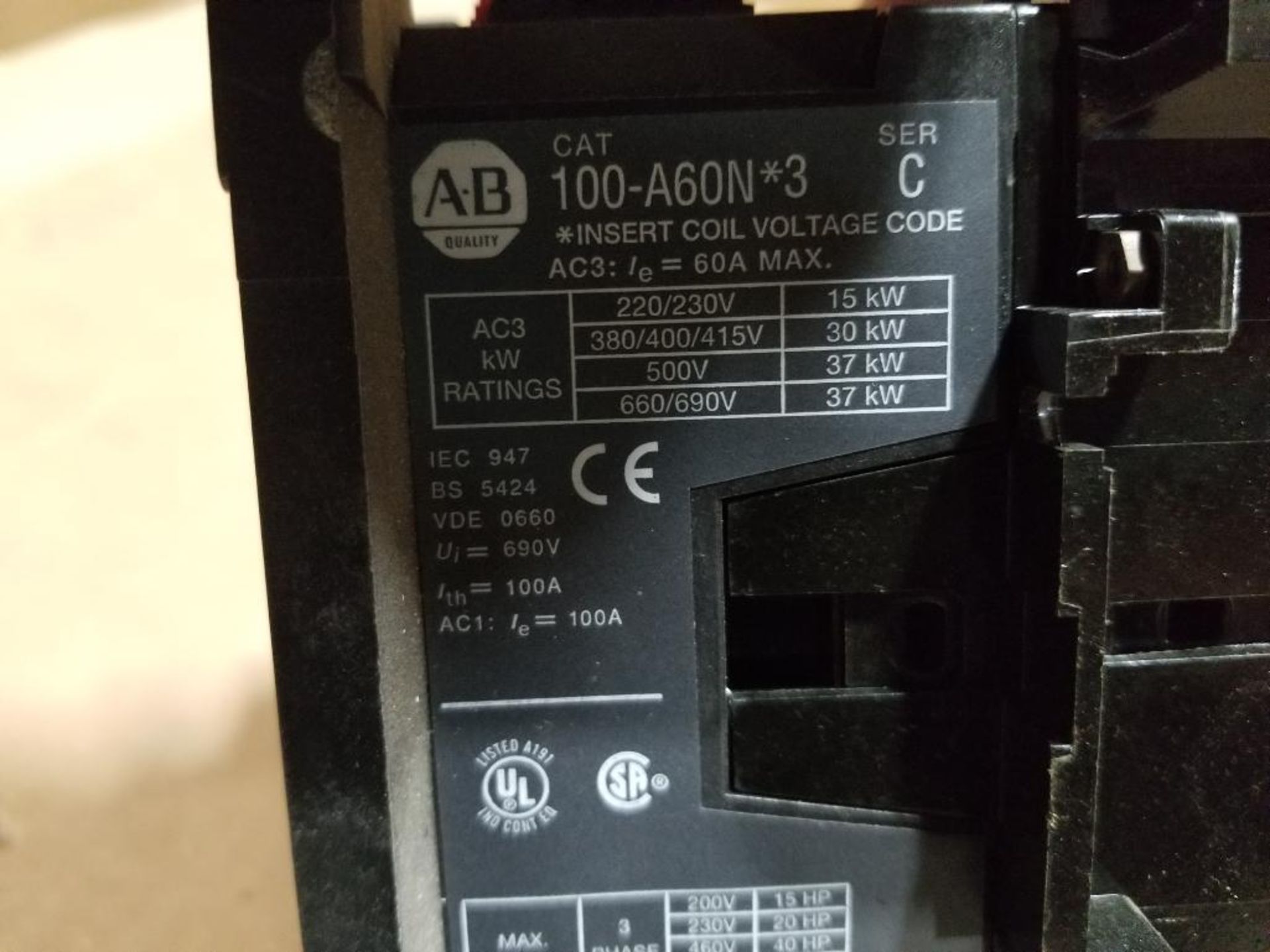 Qty 2 - Allen Bradley A60 contactor. - Image 6 of 9