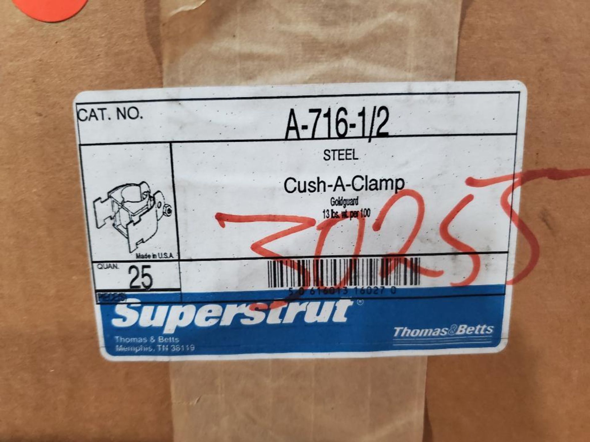 Qty 100 - Superstrut cush-a-clamp. Catalog A-716-1/2. (4 boxes of 25) - Image 2 of 3