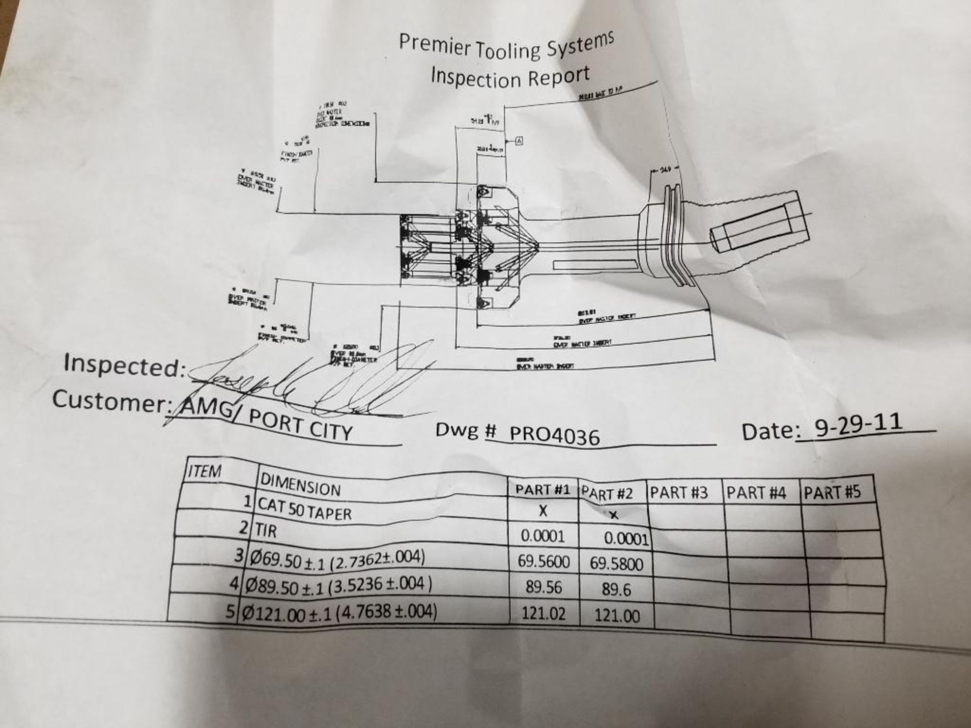 Premier Tooling Systems Cat 50 finish bore tool. Model PRO4036. - Image 6 of 6