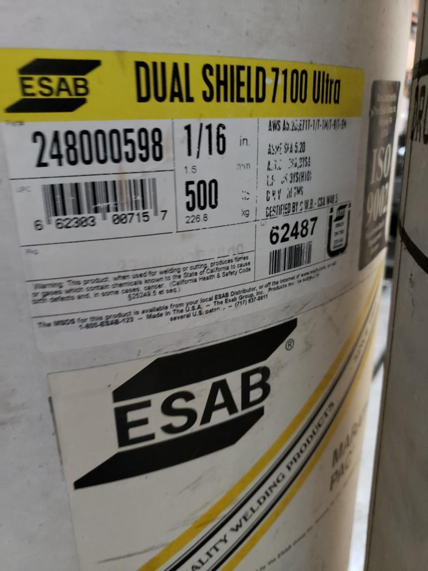 500lbs Esab dual shield 7100 Ultra welding wire. 1/16in. Part number 248000598. - Image 2 of 2