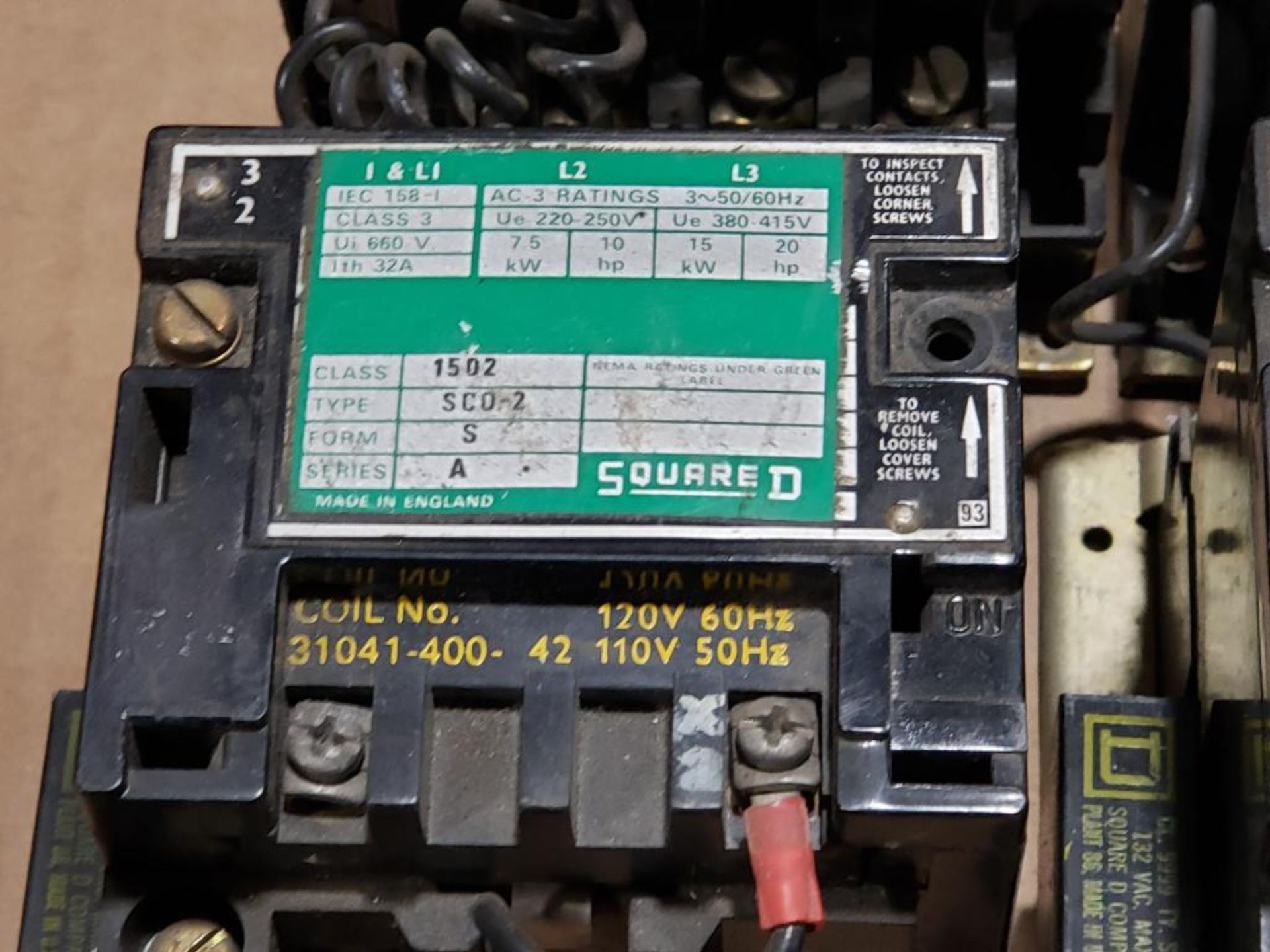 Qty 12 - Square D contactor. Class 1502 type SCO-2. - Image 10 of 14