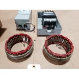 Assorted electrical, transformer, and contactor.