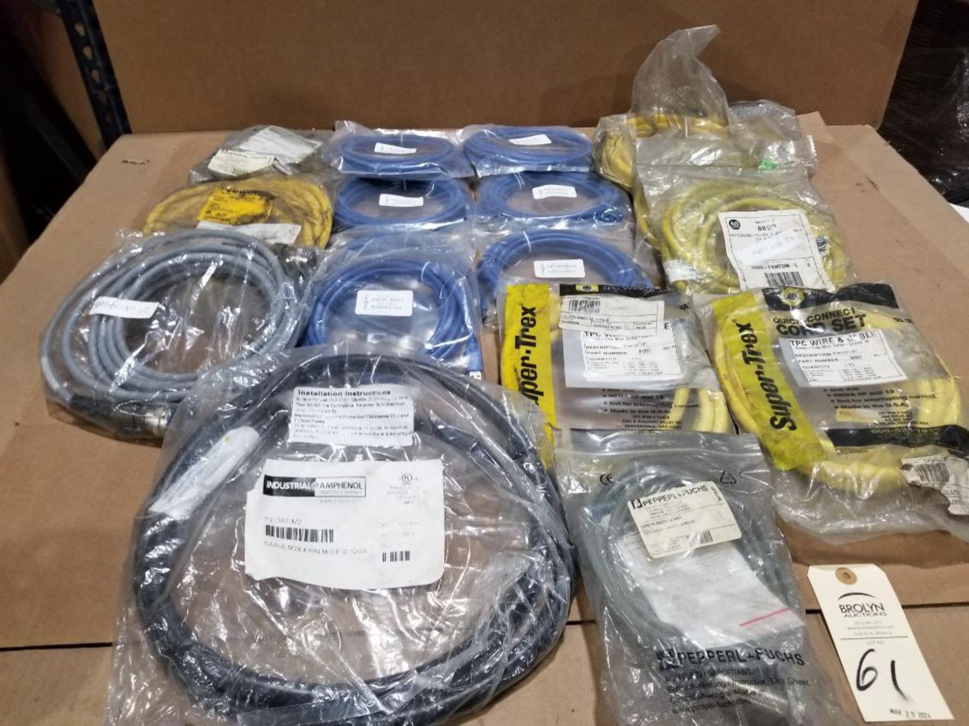 Assorted proximity sensors and interconnect cables.