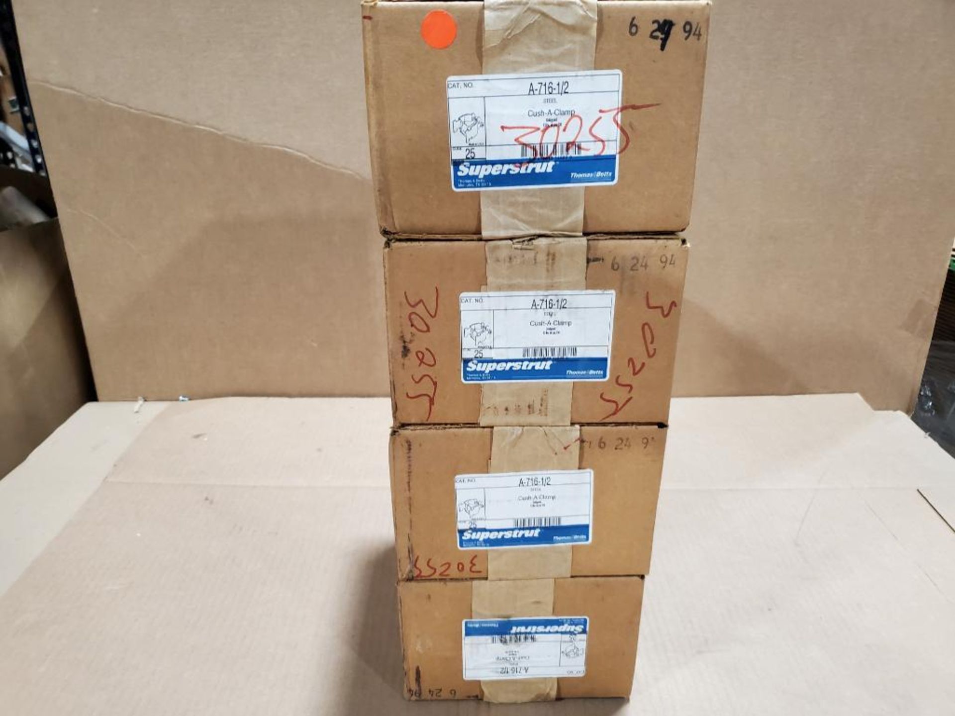 Qty 100 - Superstrut cush-a-clamp. Catalog A-716-1/2. (4 boxes of 25)