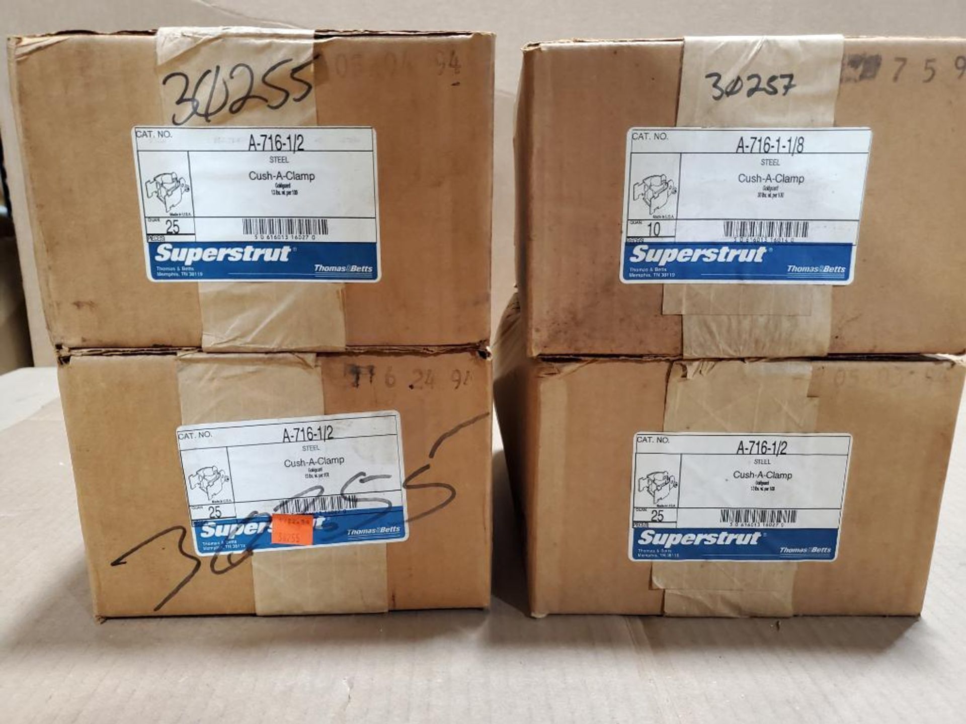 Qty 100 - Superstrut cush-a-clamp. Catalog A-716-1/2. (4 boxes of 25)