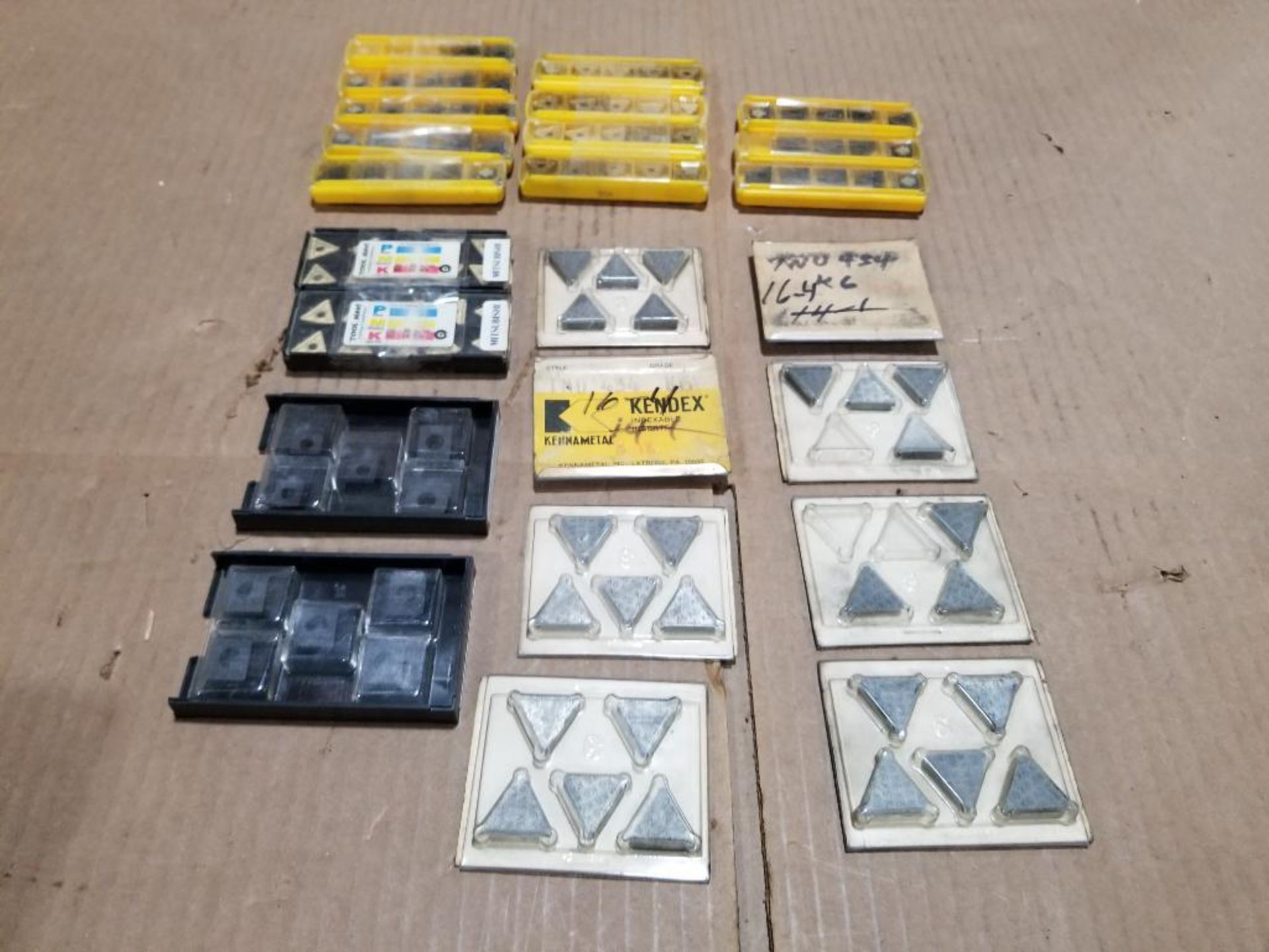 Assorted carbide inserts.