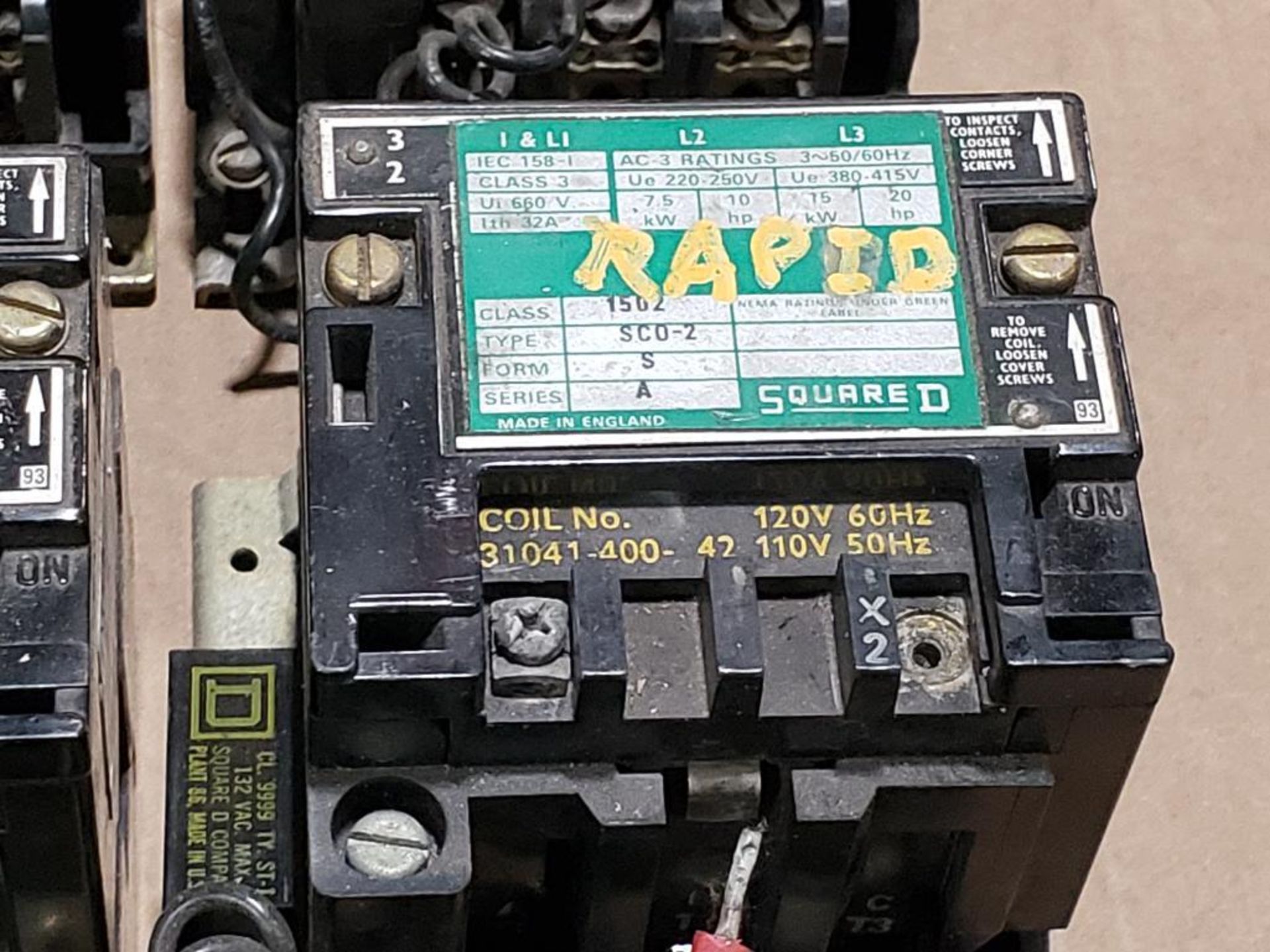 Qty 12 - Square D contactor. Class 1502 type SCO-2. - Image 6 of 14