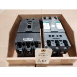 Qty 2 - Assorted molded case breakers.