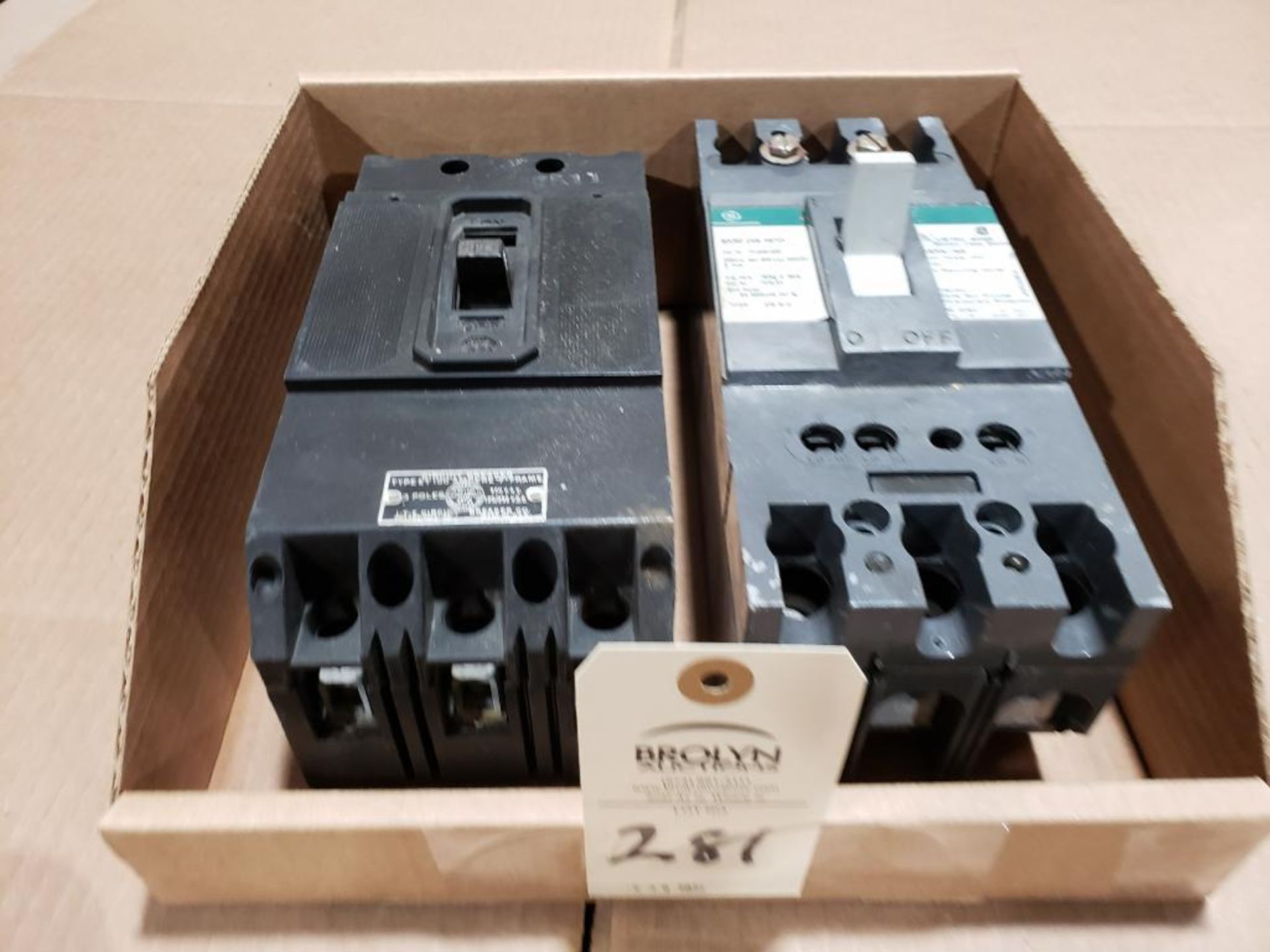 Qty 2 - Assorted molded case breakers.