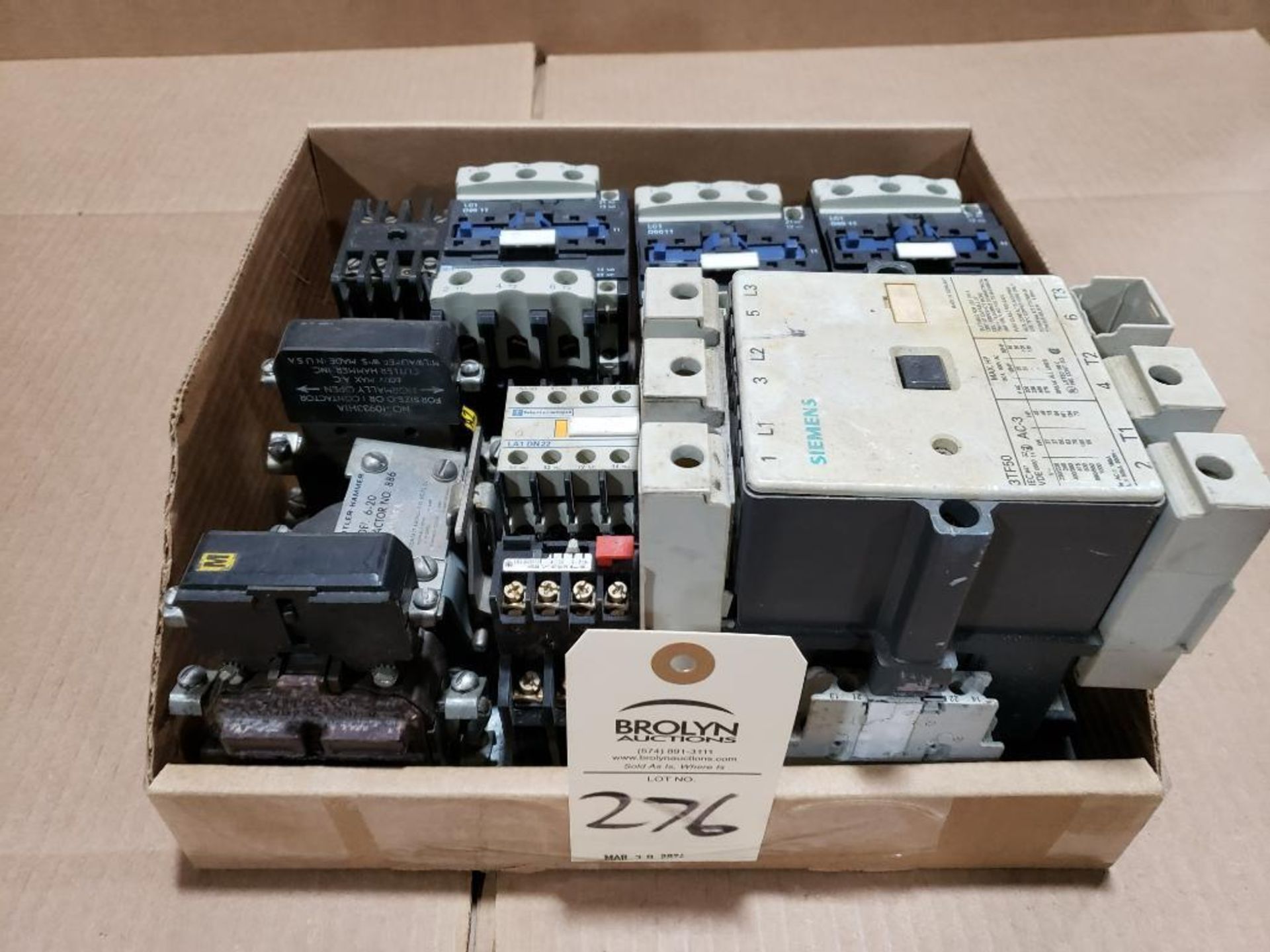 Assorted contactors and electrical.