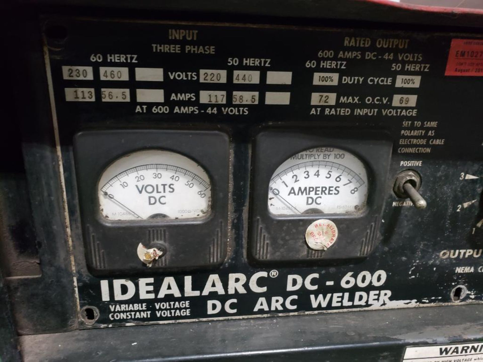 Lincoln Idealarc DC Arc Welder. Model DC-600. 220-230/440-460v 3 phase. - Bild 2 aus 4