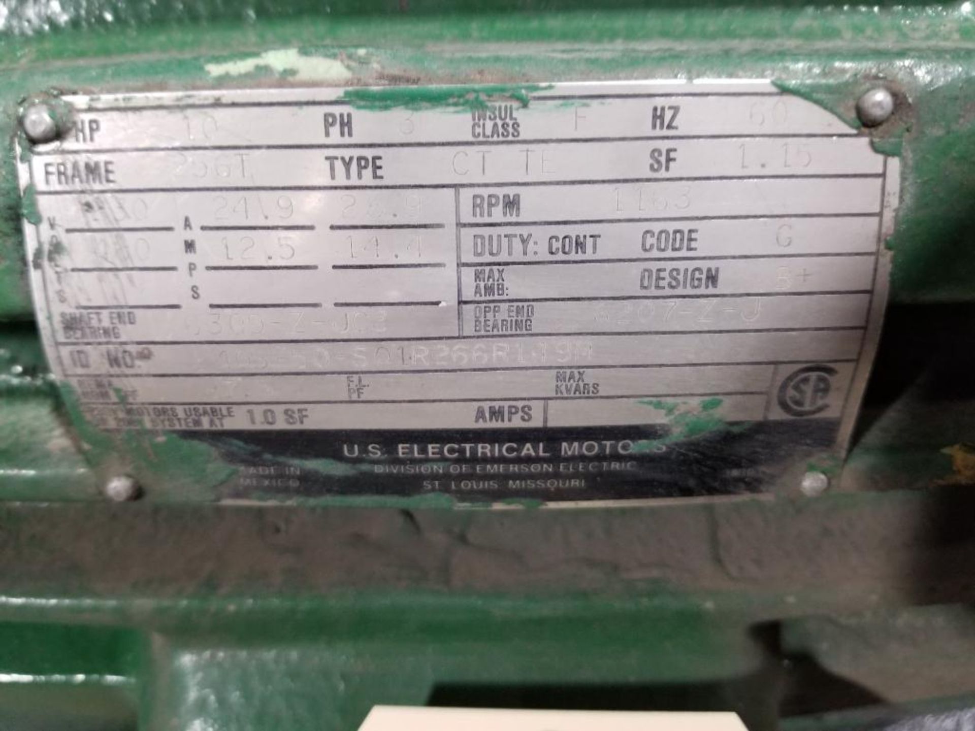 10HP US Electrical Motors 3PH motor. 230/460V, 1163RPM, 256T-Frame. - Image 3 of 8