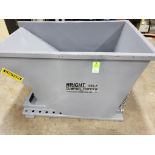 NEW 1-yard Wright / McCullough Industries steel dump hopper. 63.5"L x 39.75"W x 39.75"T.