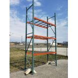 Qty 5 - NEW 16ft x 42in Teardrop Pallet Rack Upright, 3" x 3" Column, Green, 23,900# Capacity at 48"