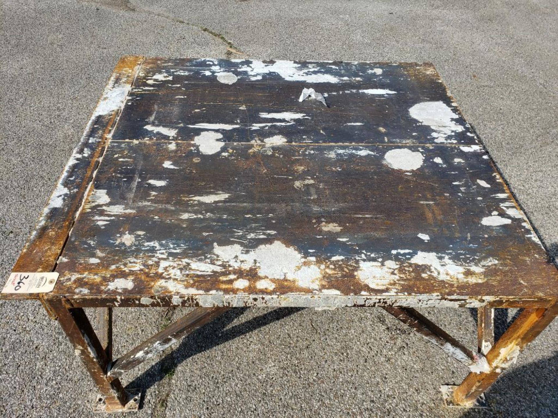 Heavy duty steel table. 50in x 56in x 29in tall. - Image 3 of 5